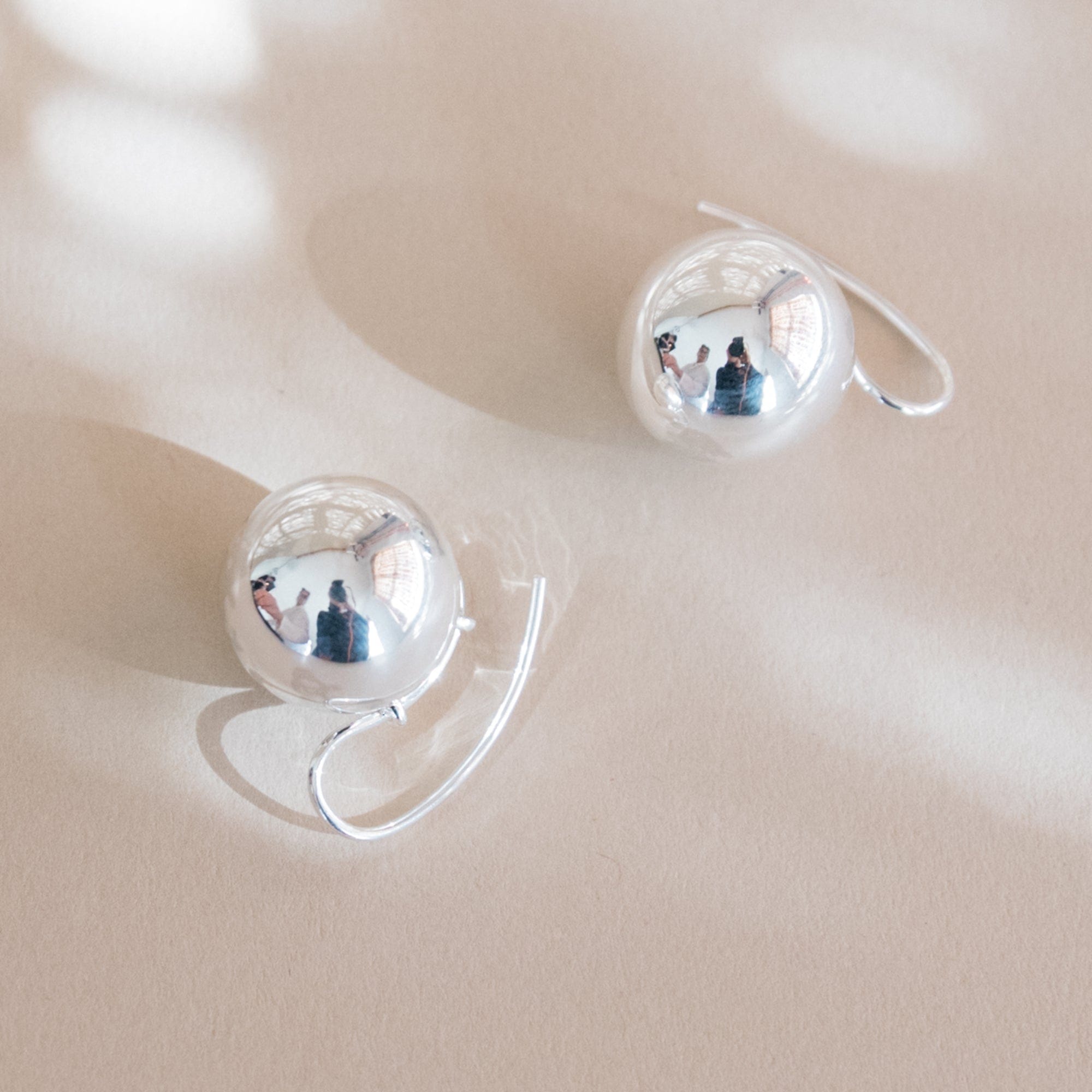 Annika Inez Earrings Silver Sphere Drop Earrings by Annika Inez