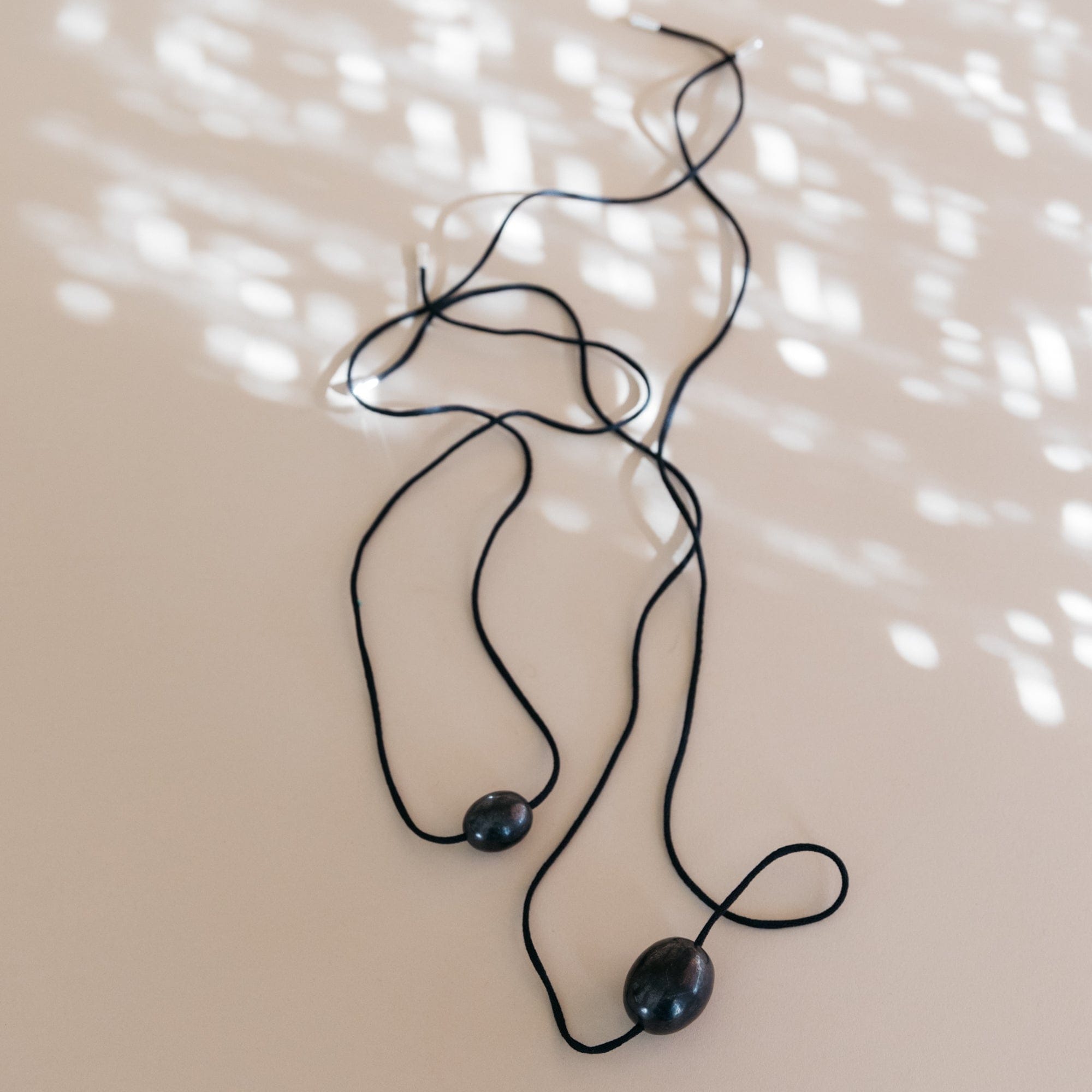 Annika Inez Necklaces Black Shungite / Small Stone Ellipse Necklace by Annika Inez