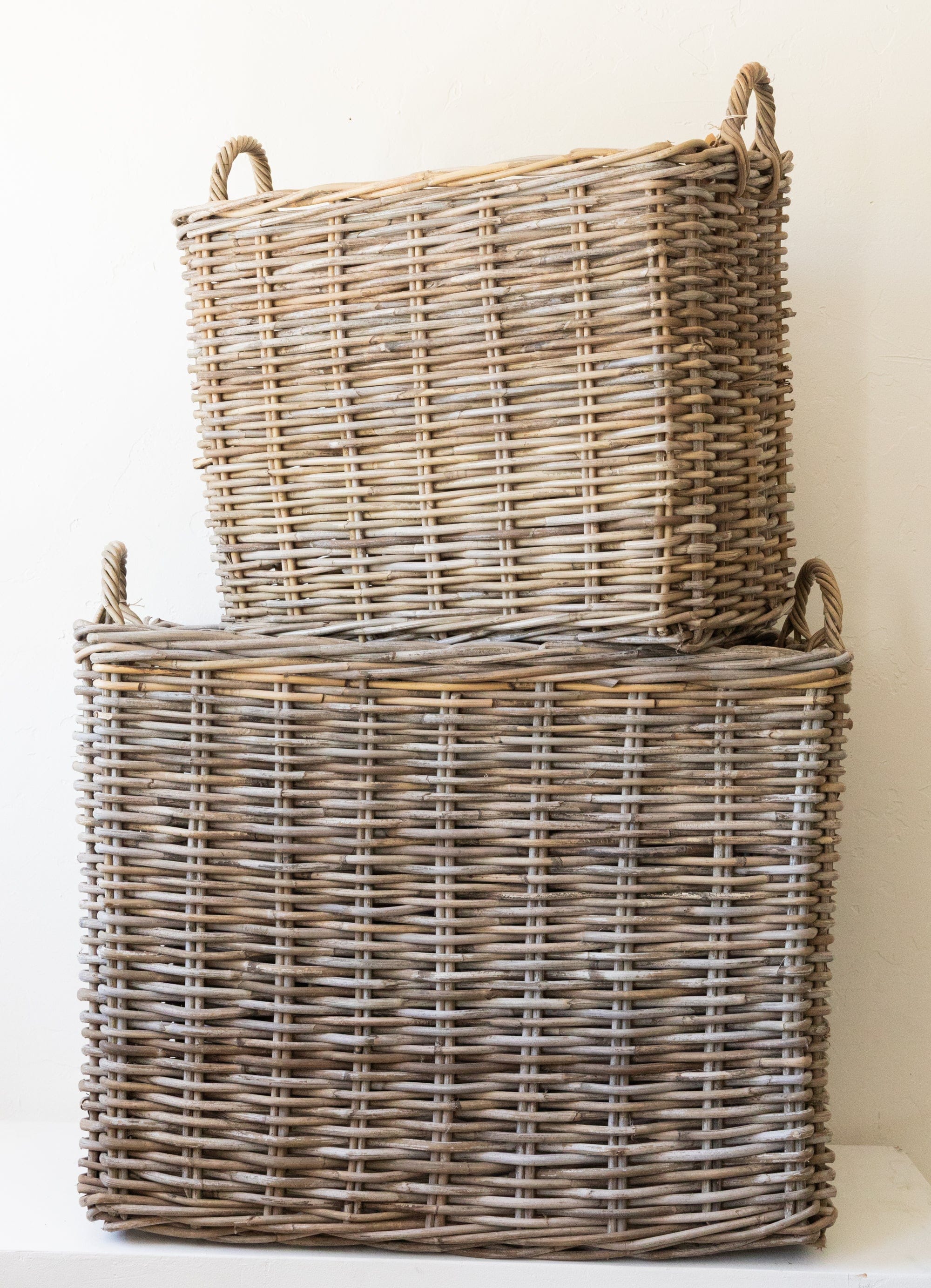 BIDK Home Baskets Rectangular Rattan Baskets
