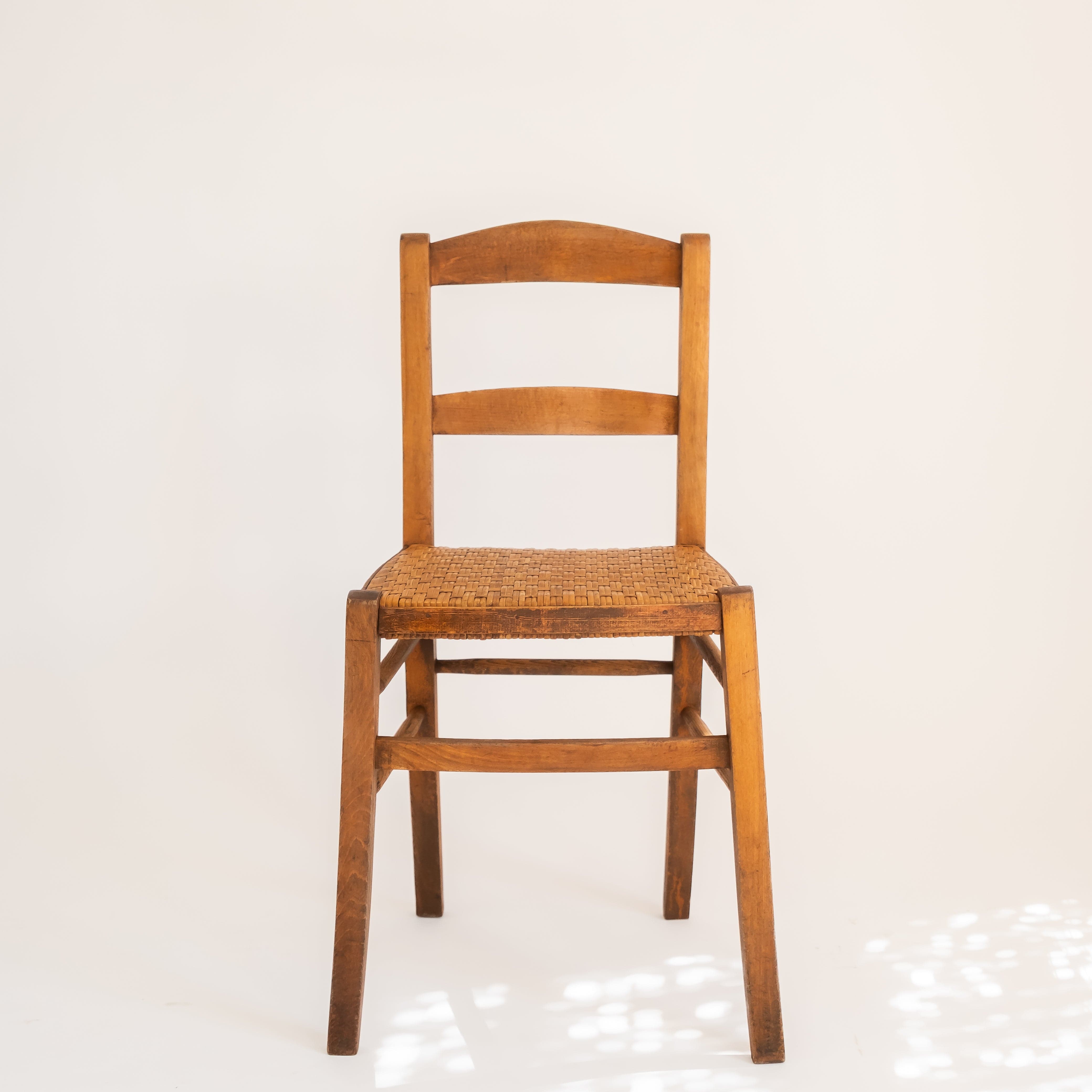 +COOP Vintage Seating 1930s French Provincial Oak Side Chairs