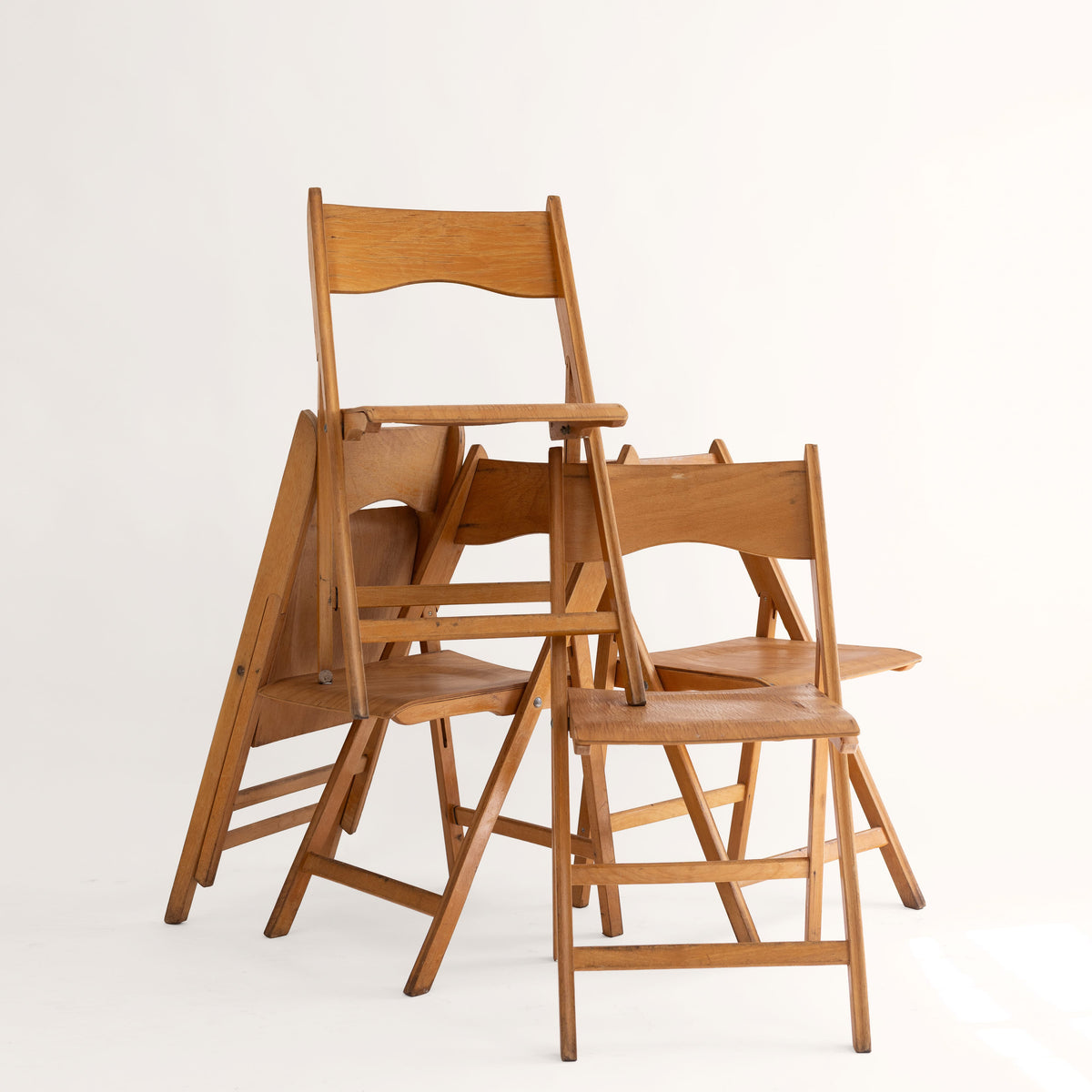 +COOP Vintage Seating Vintage Danish Beech Folding Chairs