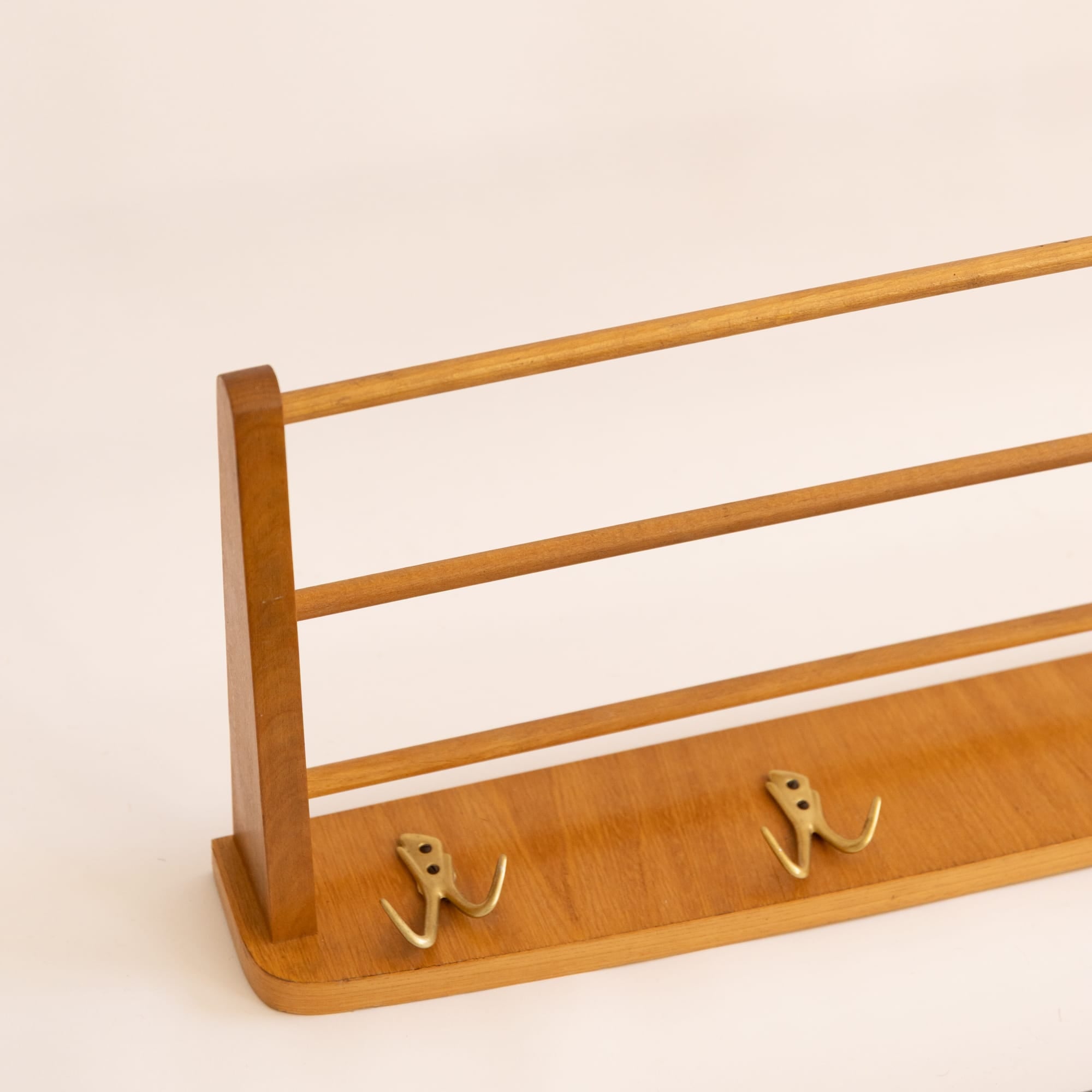 +COOP Vintage Storage Vintage Danish Teak and Brass Coat Rack