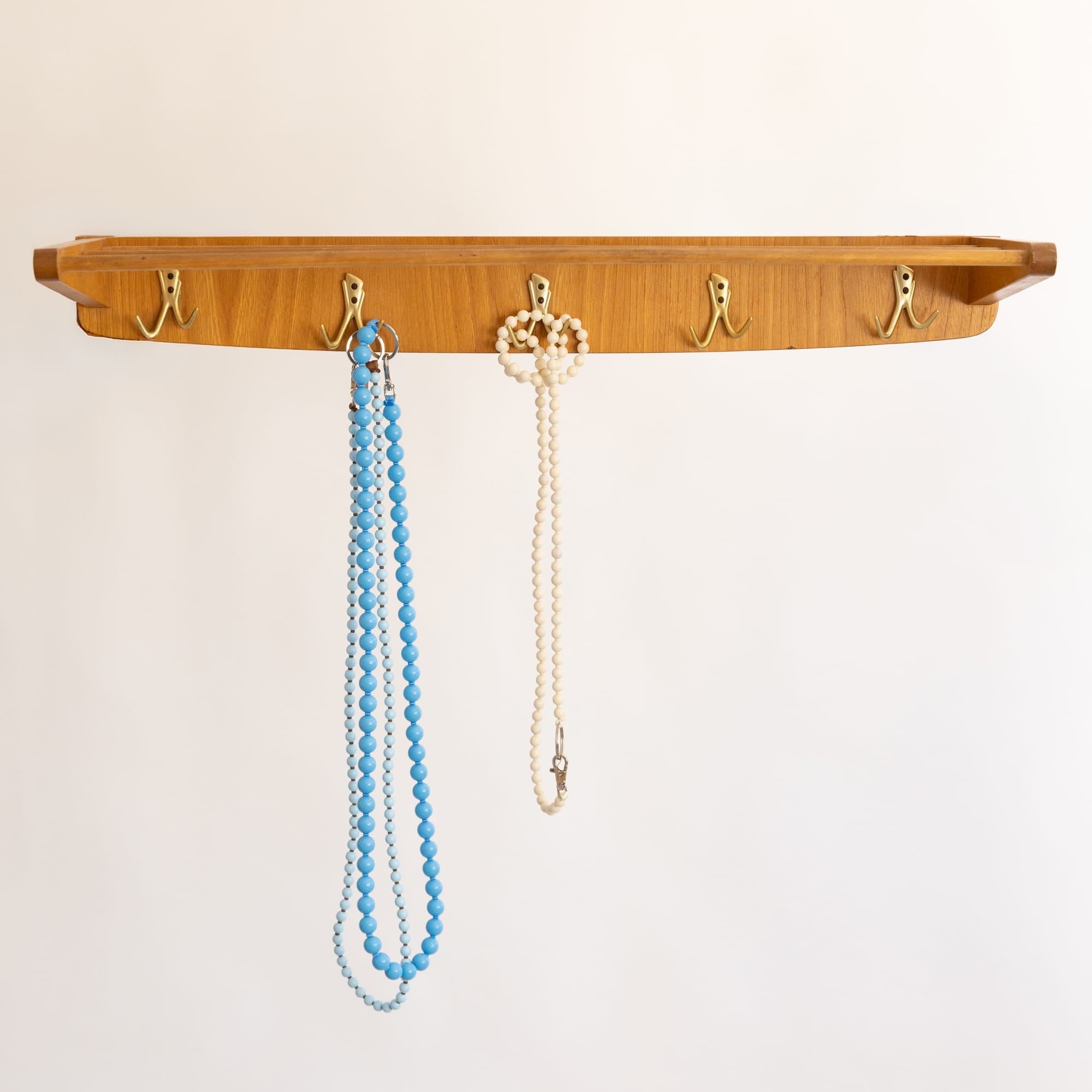 +COOP Vintage Storage Vintage Danish Teak and Brass Coat Rack