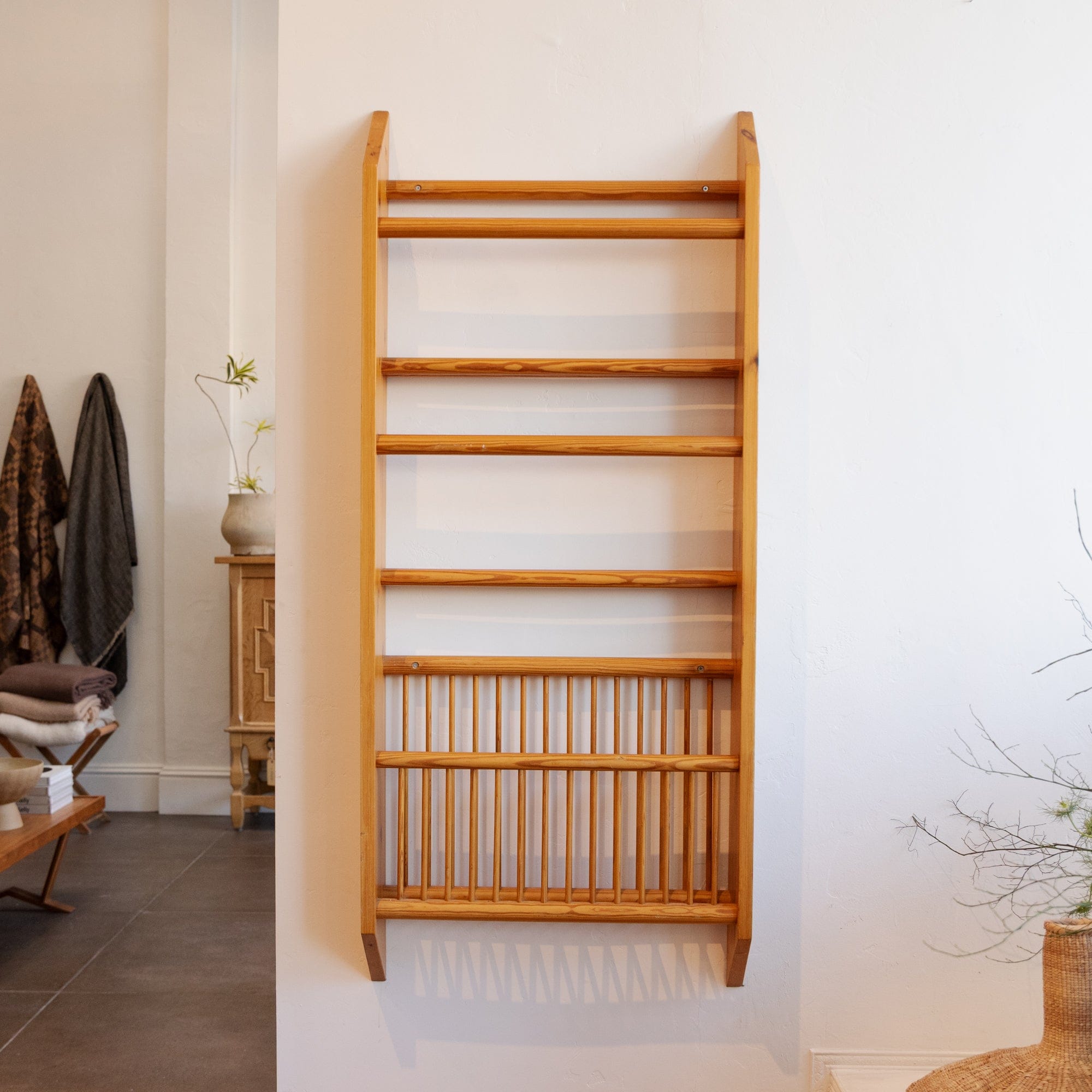 +COOP Vintage Storage Vintage Swedish Pine Wall Rack