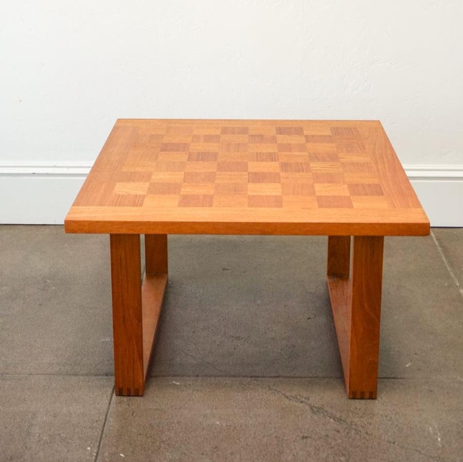 +COOP Vintage Tables Teak Chess or Checker Board Coffee Table by Poul Cadovius