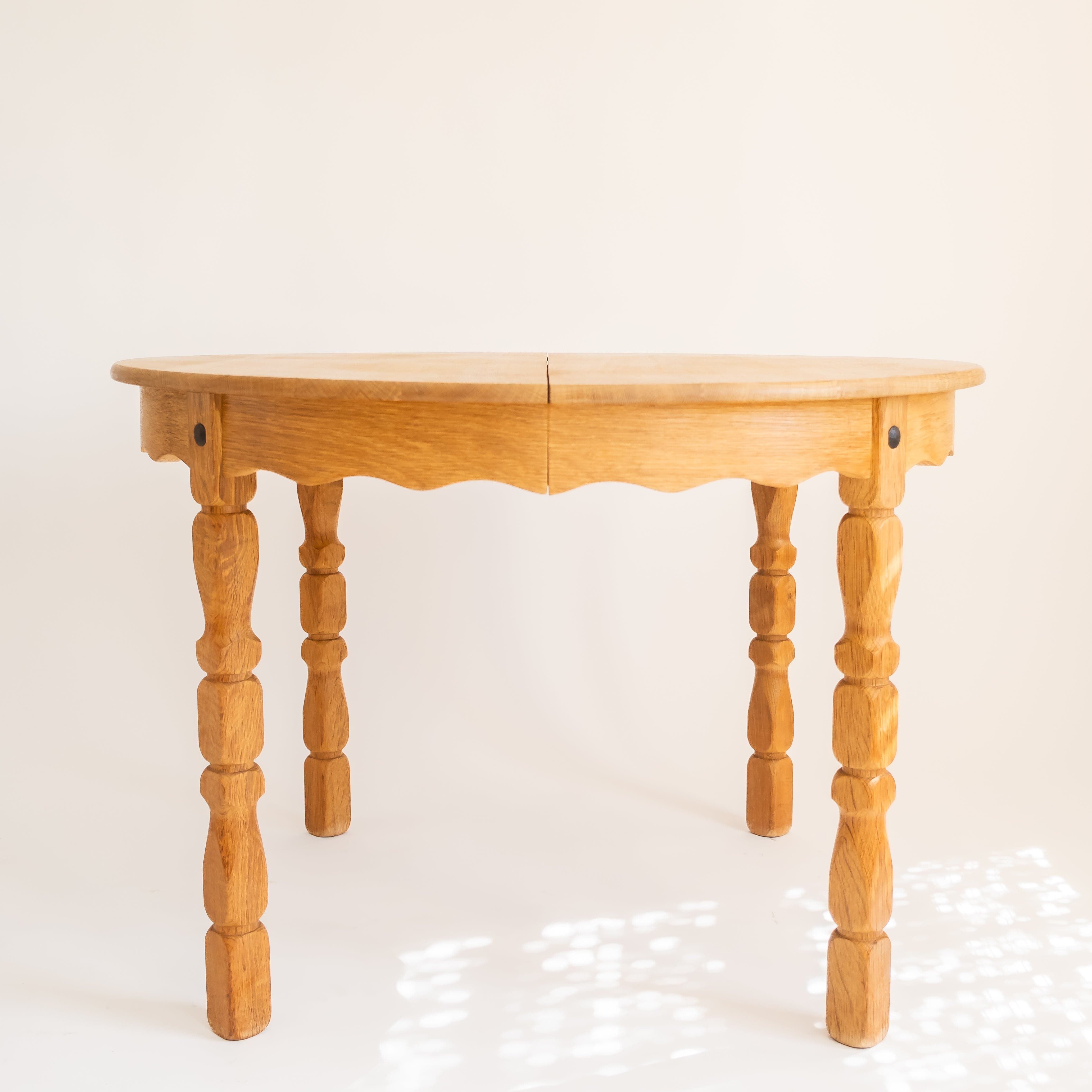 +COOP Vintage Tables Vintage Oak Dining Table with Sculpted Legs