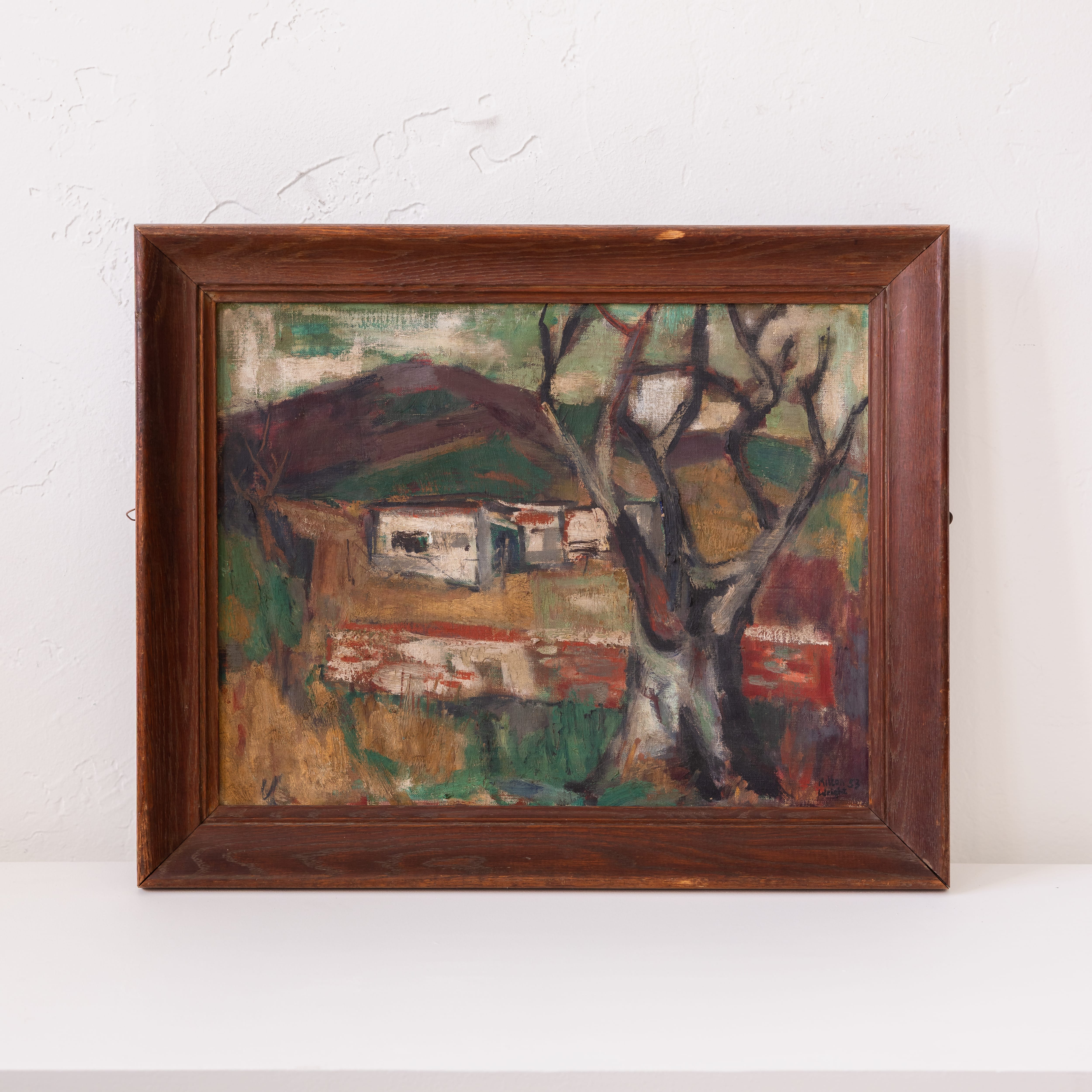 +COOP Vintage Wall Art Milton Wright Abstract Landscape Painting