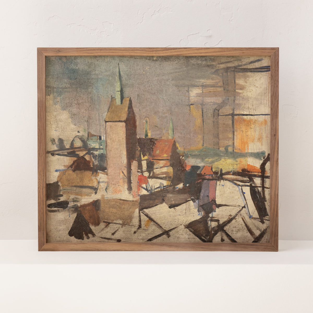 +COOP Wall Art Vintage Abstract Townscape Painting