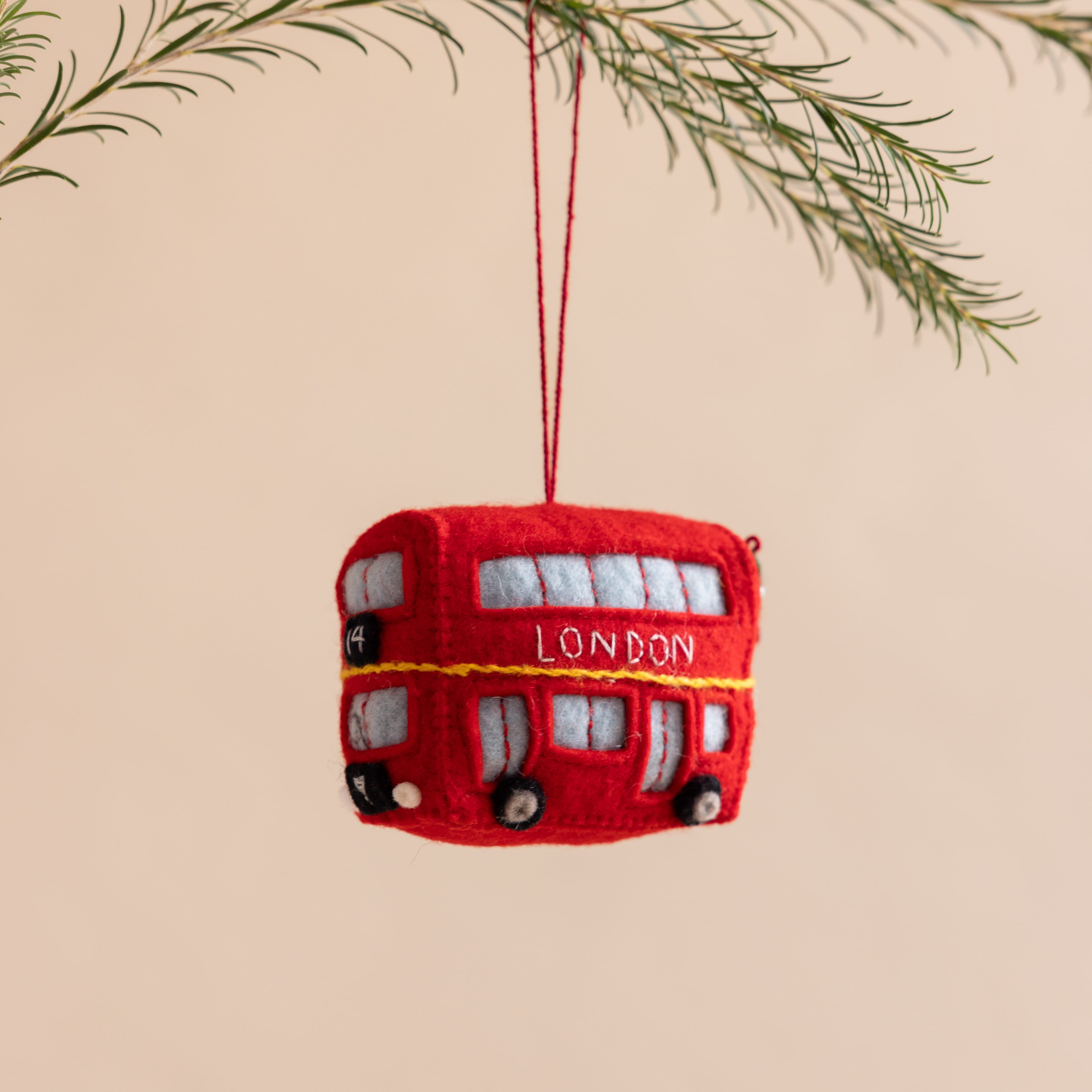 Craft Spring Seasonal Double Decker London Bus Ornament