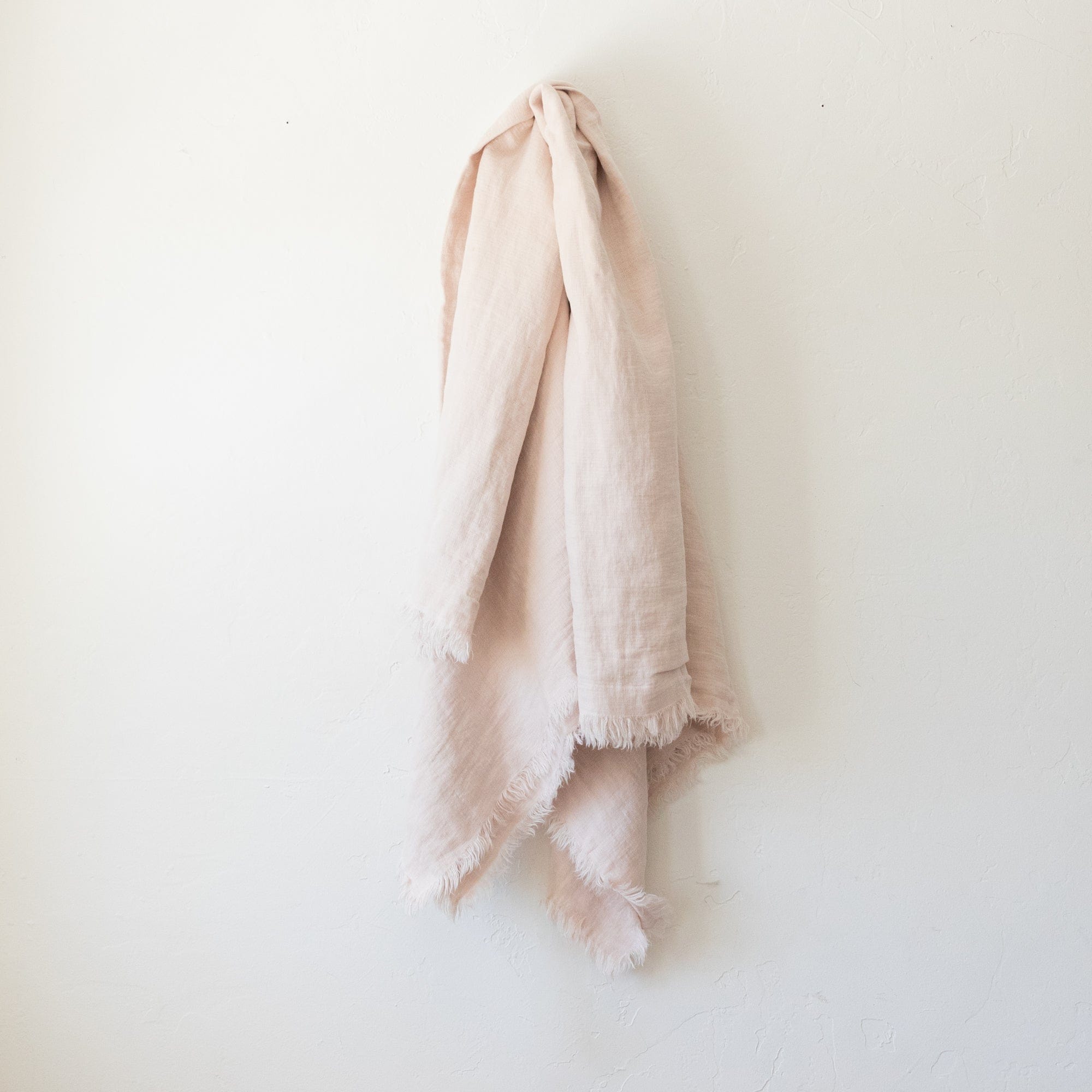 Cultiver Blankets + Throws Blush Freya Linen Throw by Cultiver