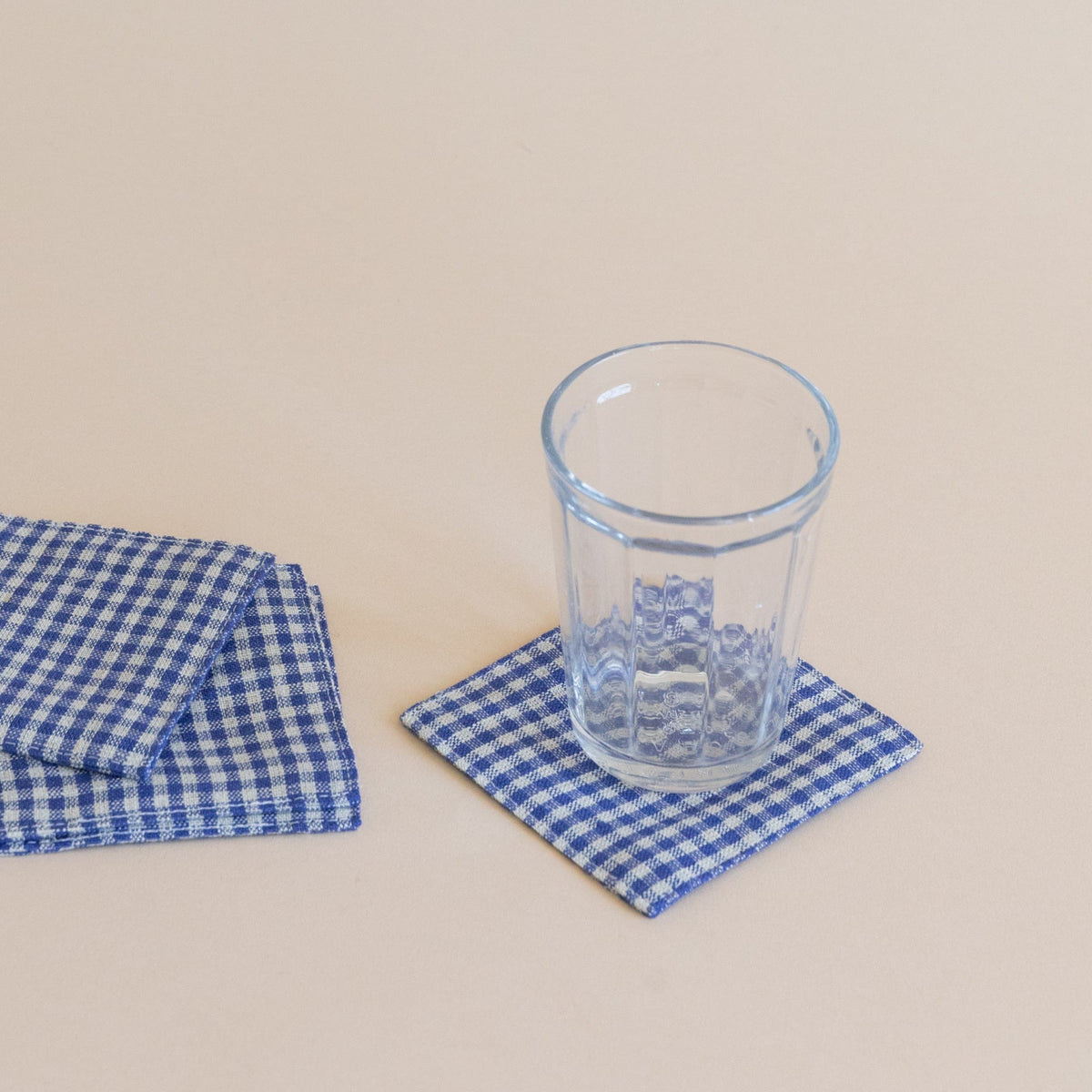 FOG LINEN Napkins Linen Cocktail Napkins in Gingham