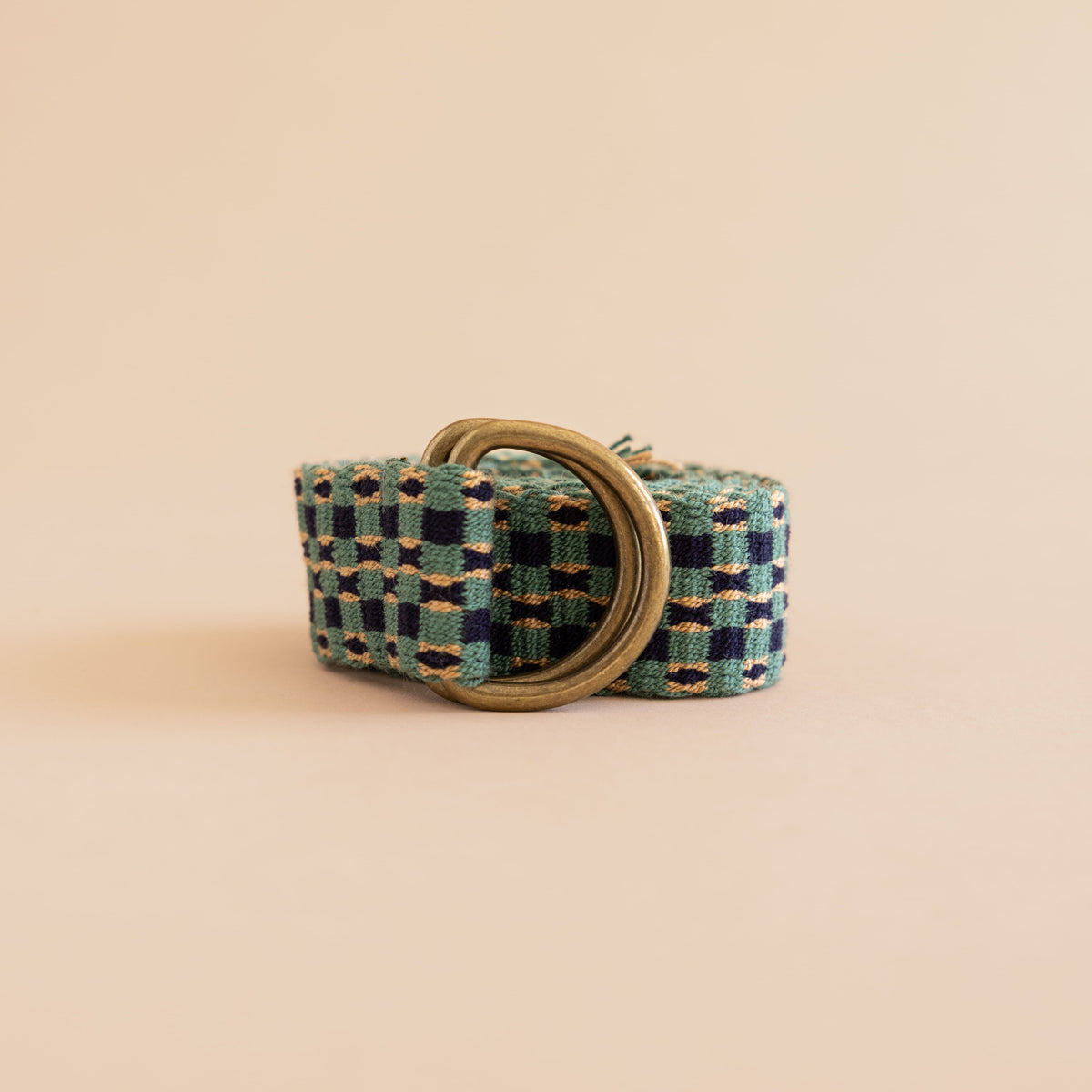 Guanabana Belts Green/Navy Grid Braided Belt