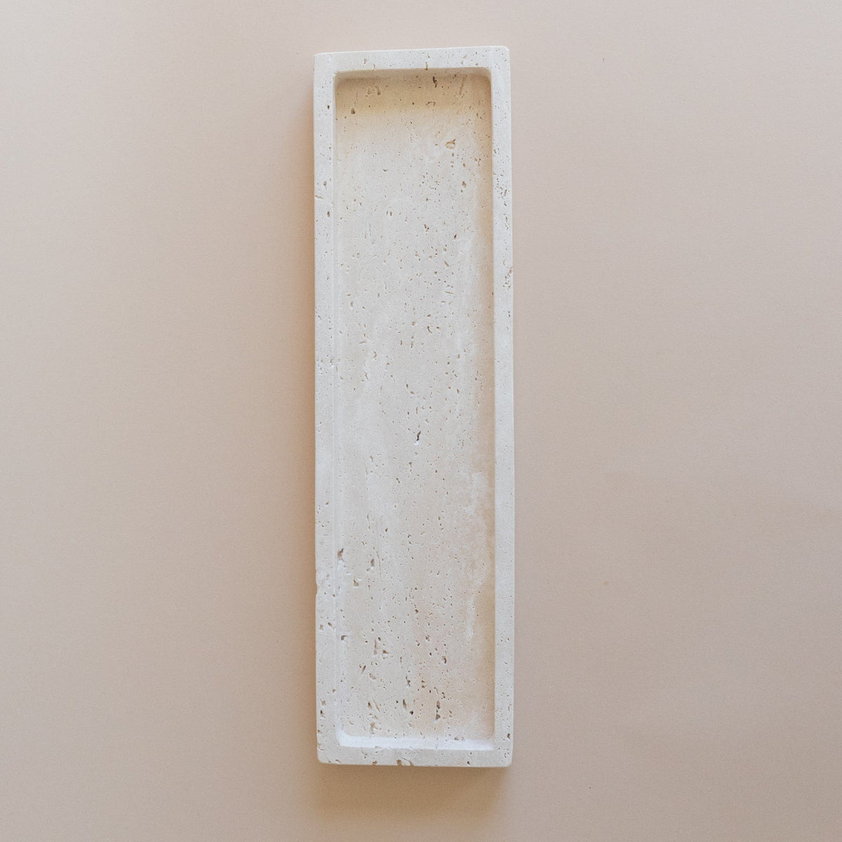 HAAND Craft Trays + Catchalls Rectangle Sided Travertine Tray