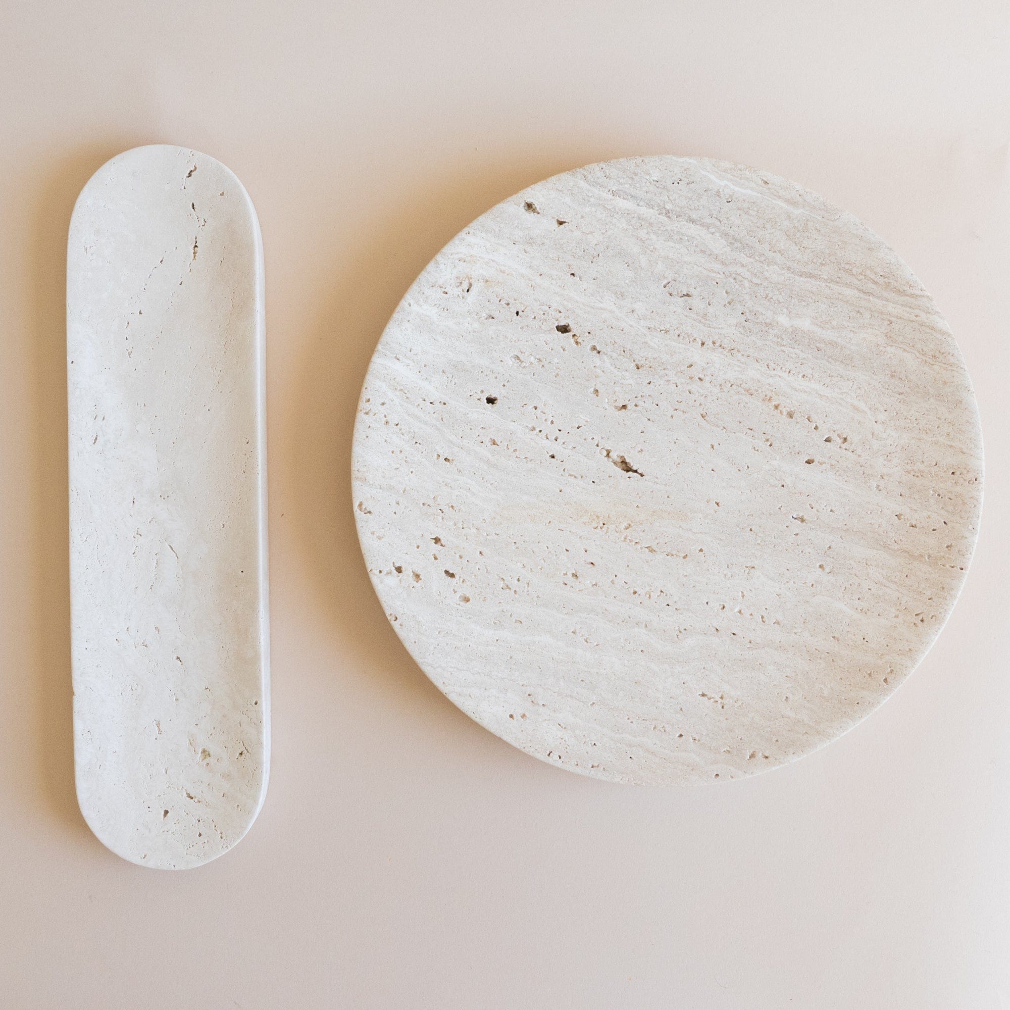 HAAND Craft Trays + Catchalls Smooth Travertine Cathchall