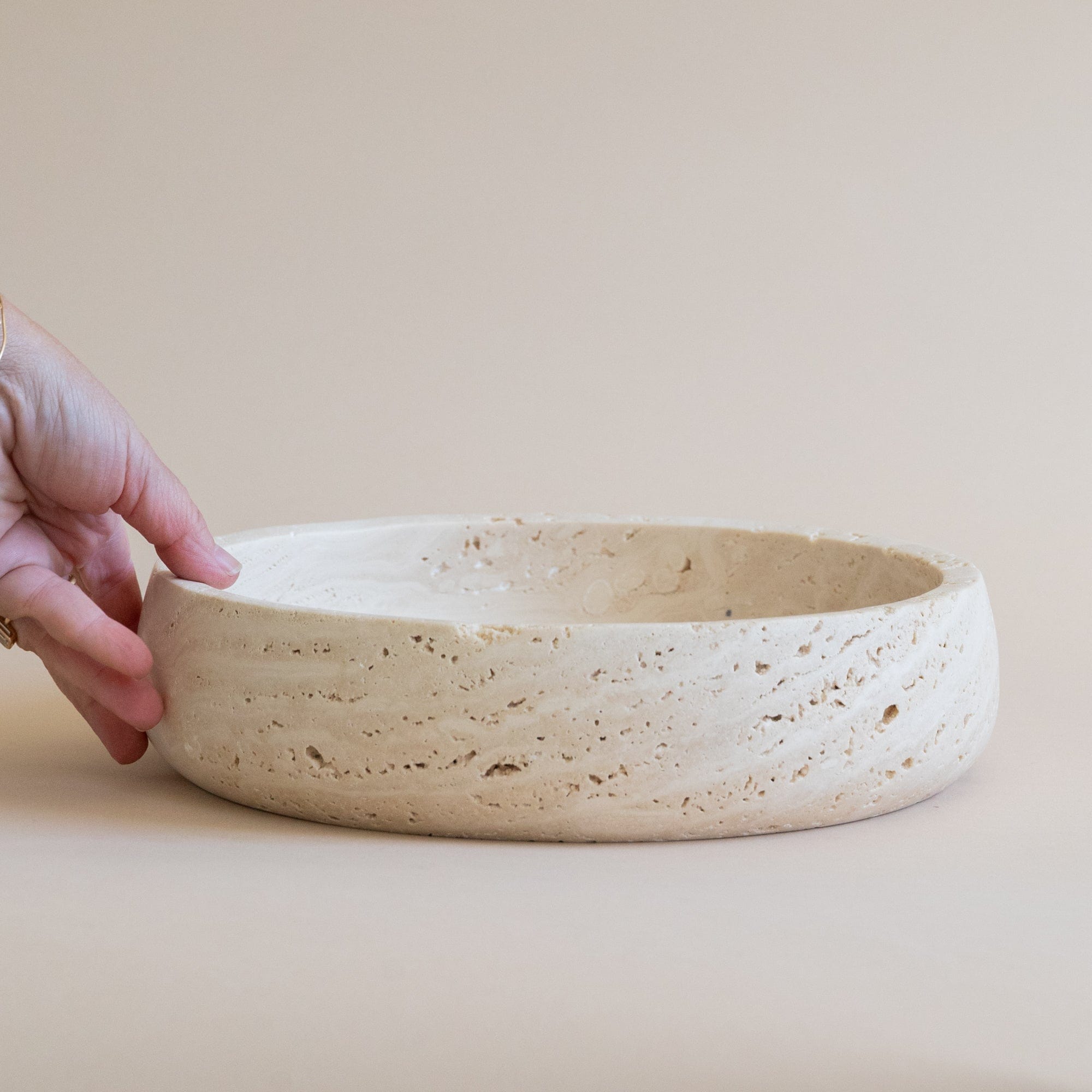 HAAND Craft Trays + Catchalls Travertine Bowl