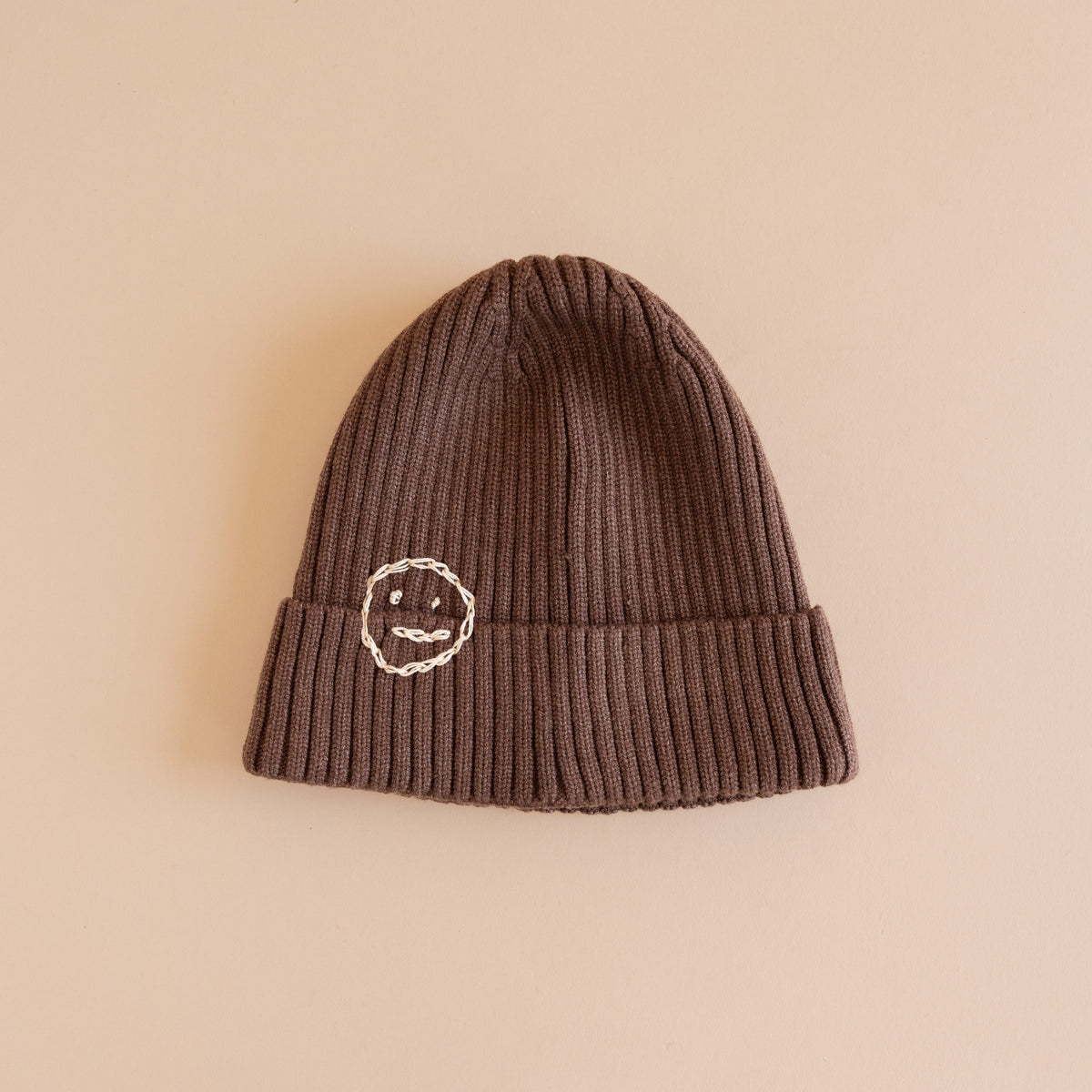 Heyja Do Hats Light Brown Smiley Beanie