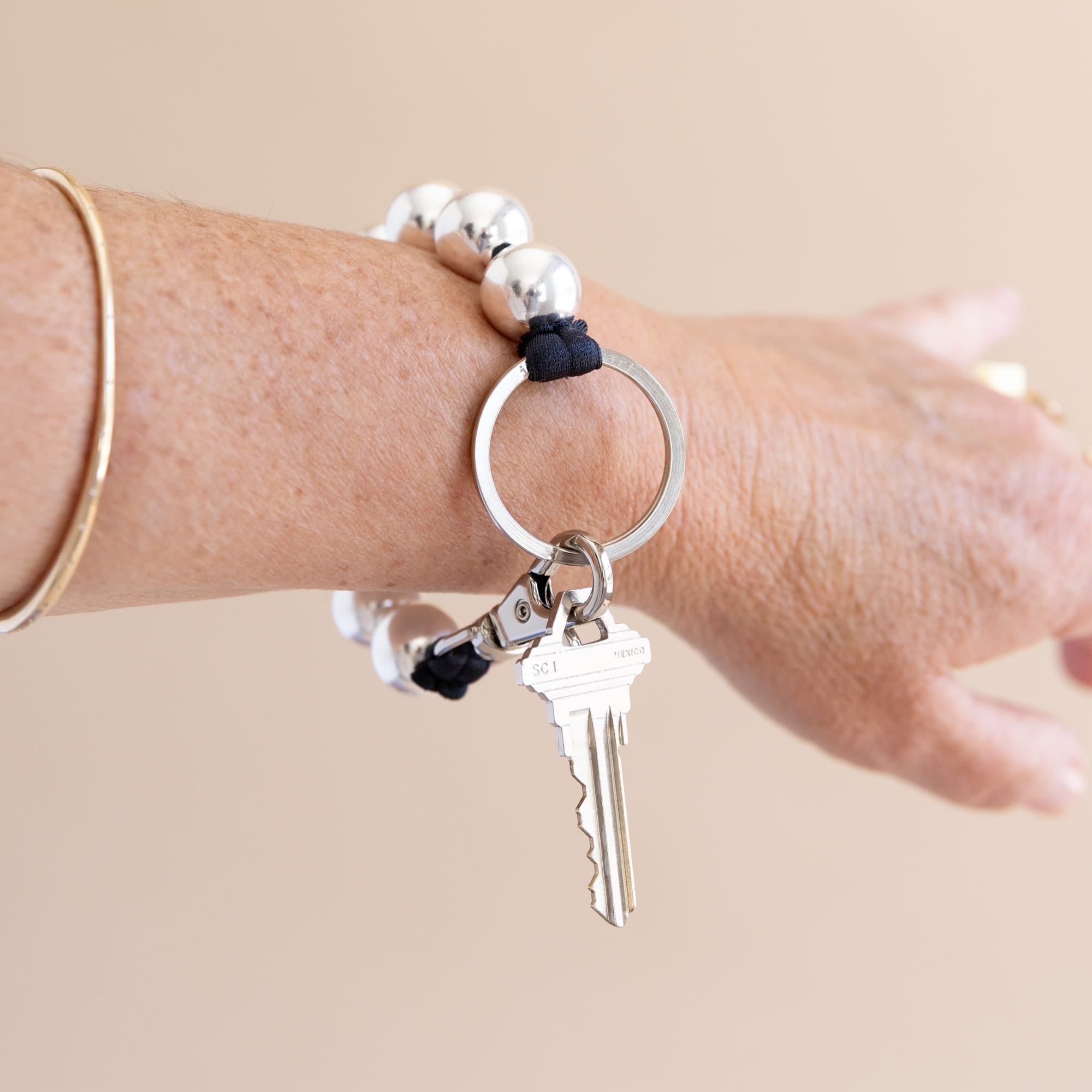 Ina Seifart Keychains Short Big Beaded Keyholder in Silver