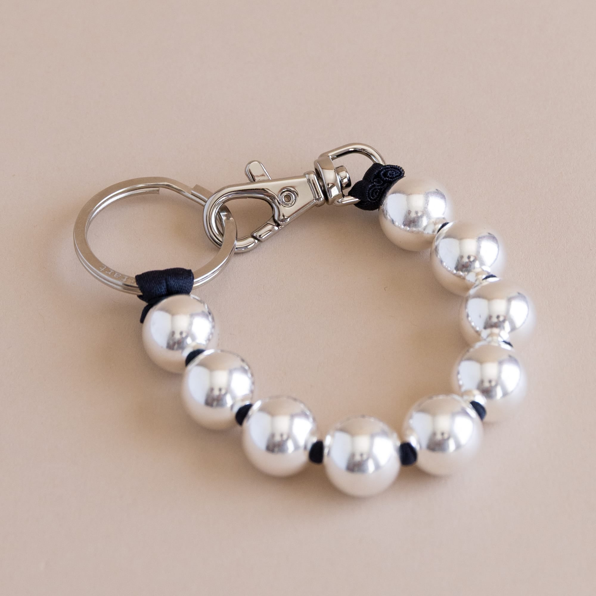 Ina Seifart Keychains Short Big Beaded Keyholder in Silver