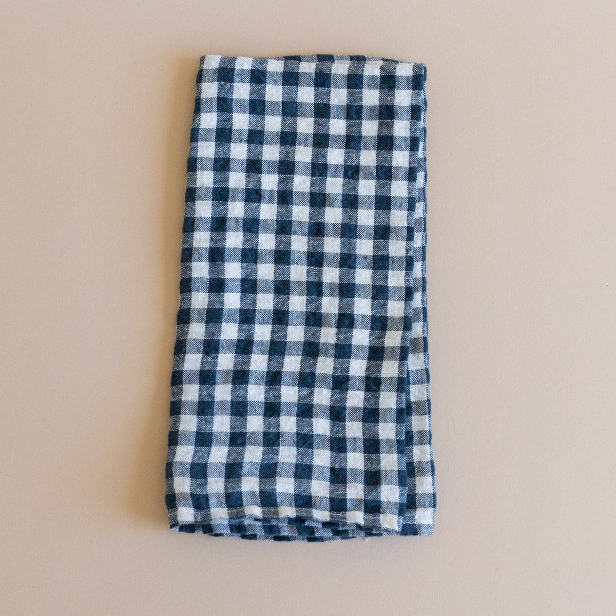 Linge Particulier Napkins Anthracite Gingham Linen Hemmed Napkins