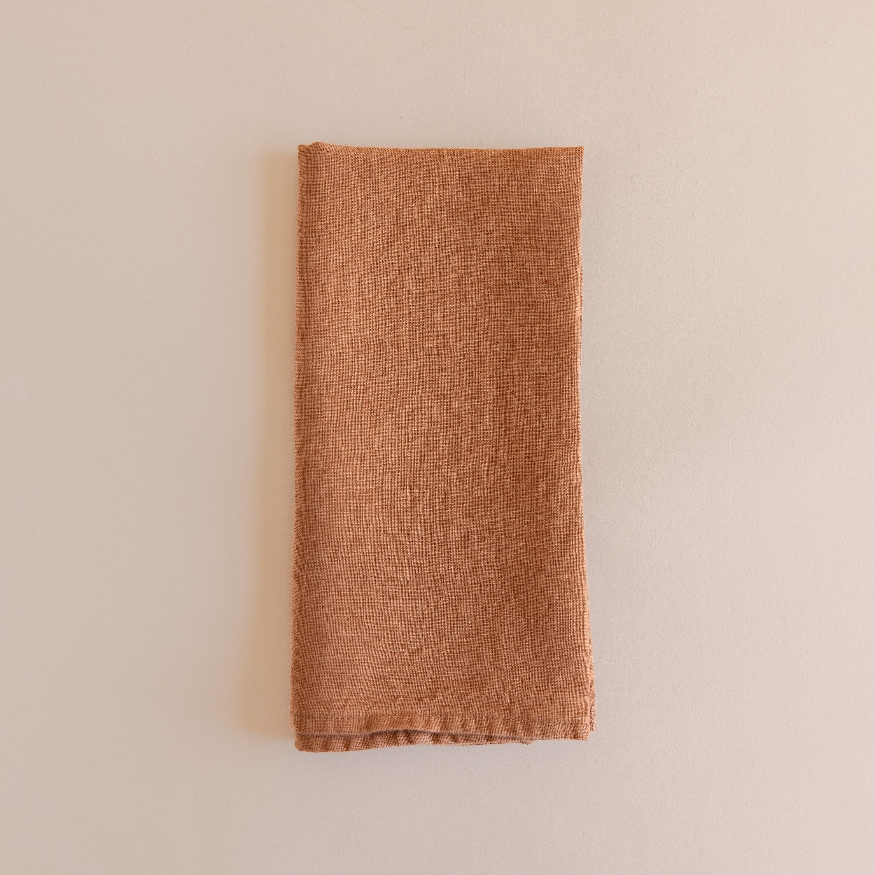 Linge Particulier Napkins Cinnamon French Linen Hemmed Napkins