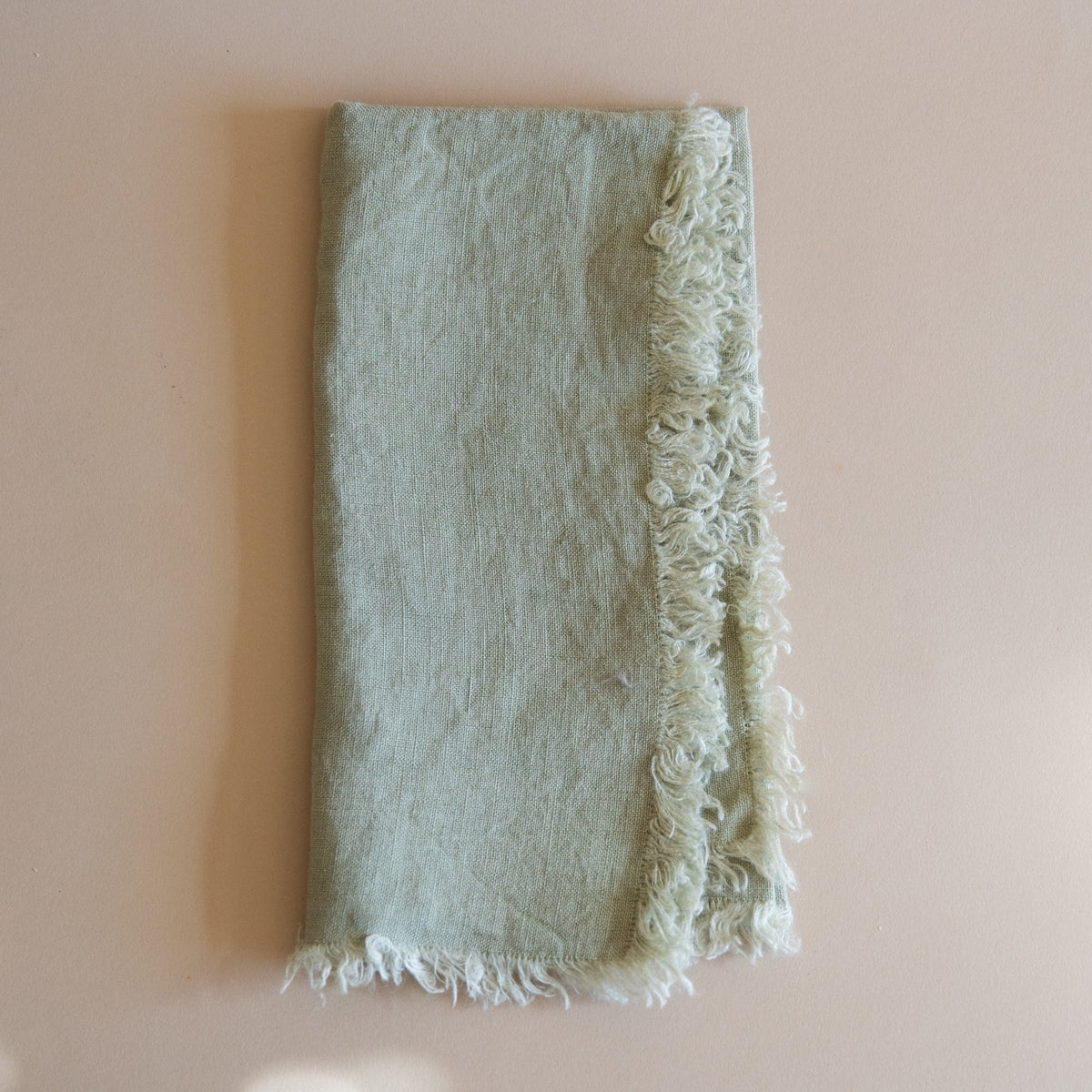 Linge Particulier Napkins Fennel Linen Fringed Napkins
