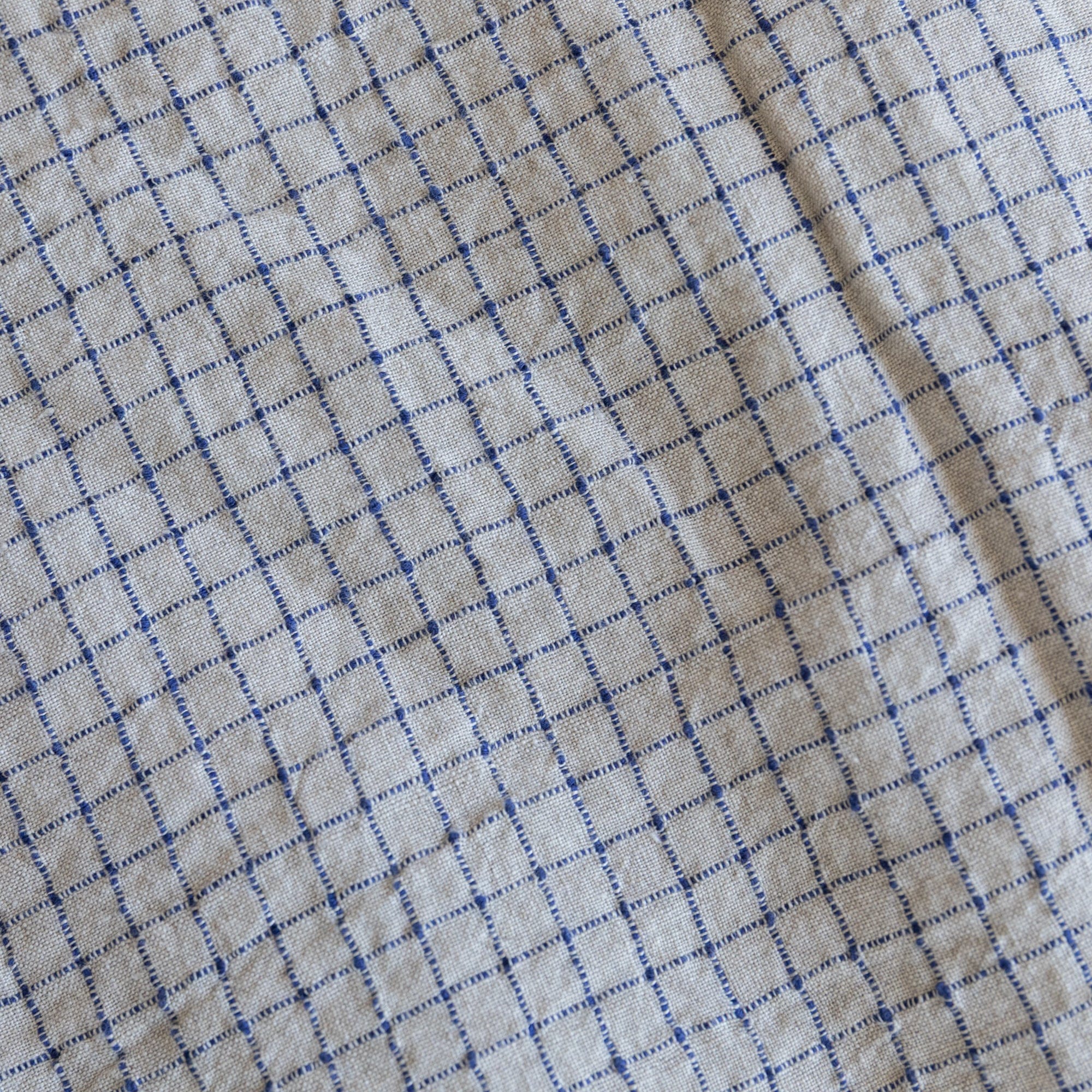 Linge Particulier Tablecloths Flax / Blue Checks Linen Tablecloth
