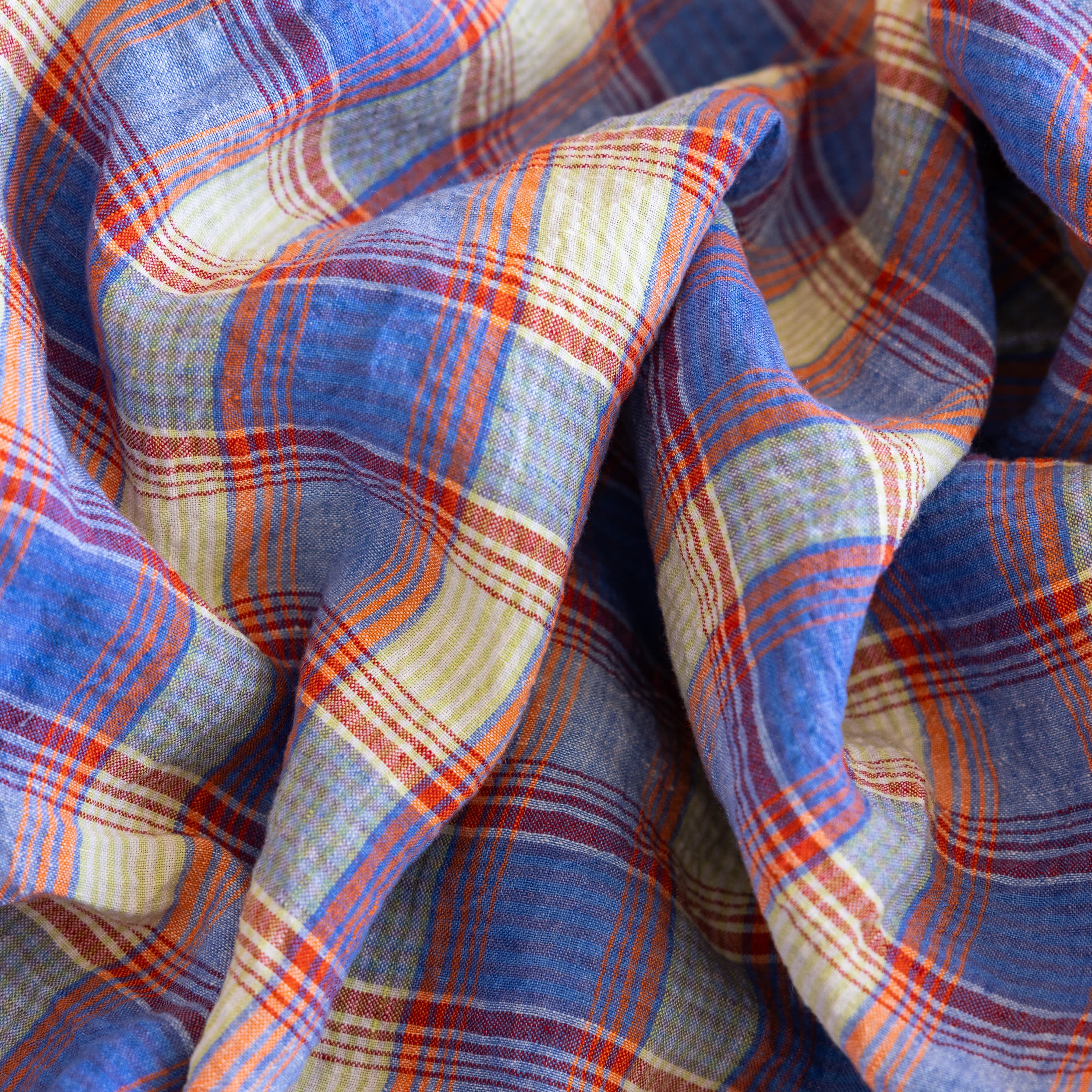 Linge Particulier Tablecloths Large - 63" x 118" / Summer Plaid French Linen Tablecloth