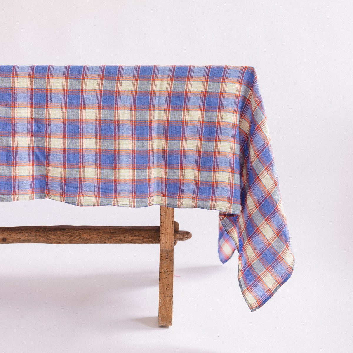 Linge Particulier Tablecloths Large - 63" x 118" / Summer Plaid French Linen Tablecloth