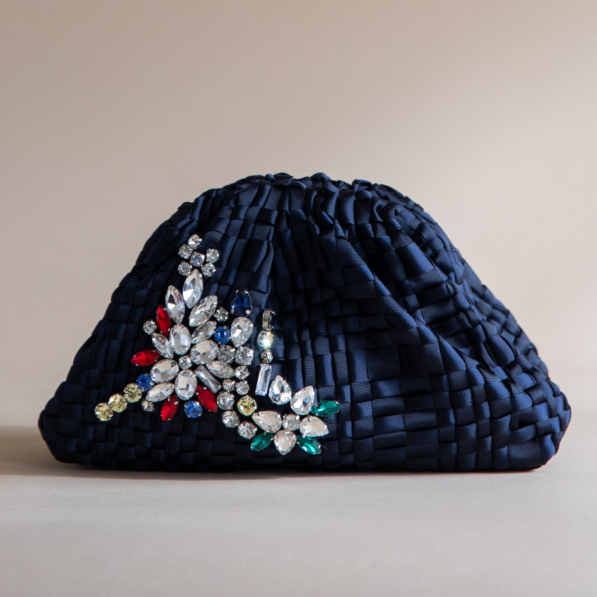 Maria La Rosa Bags Crystal Mini Game Clutch in Navy