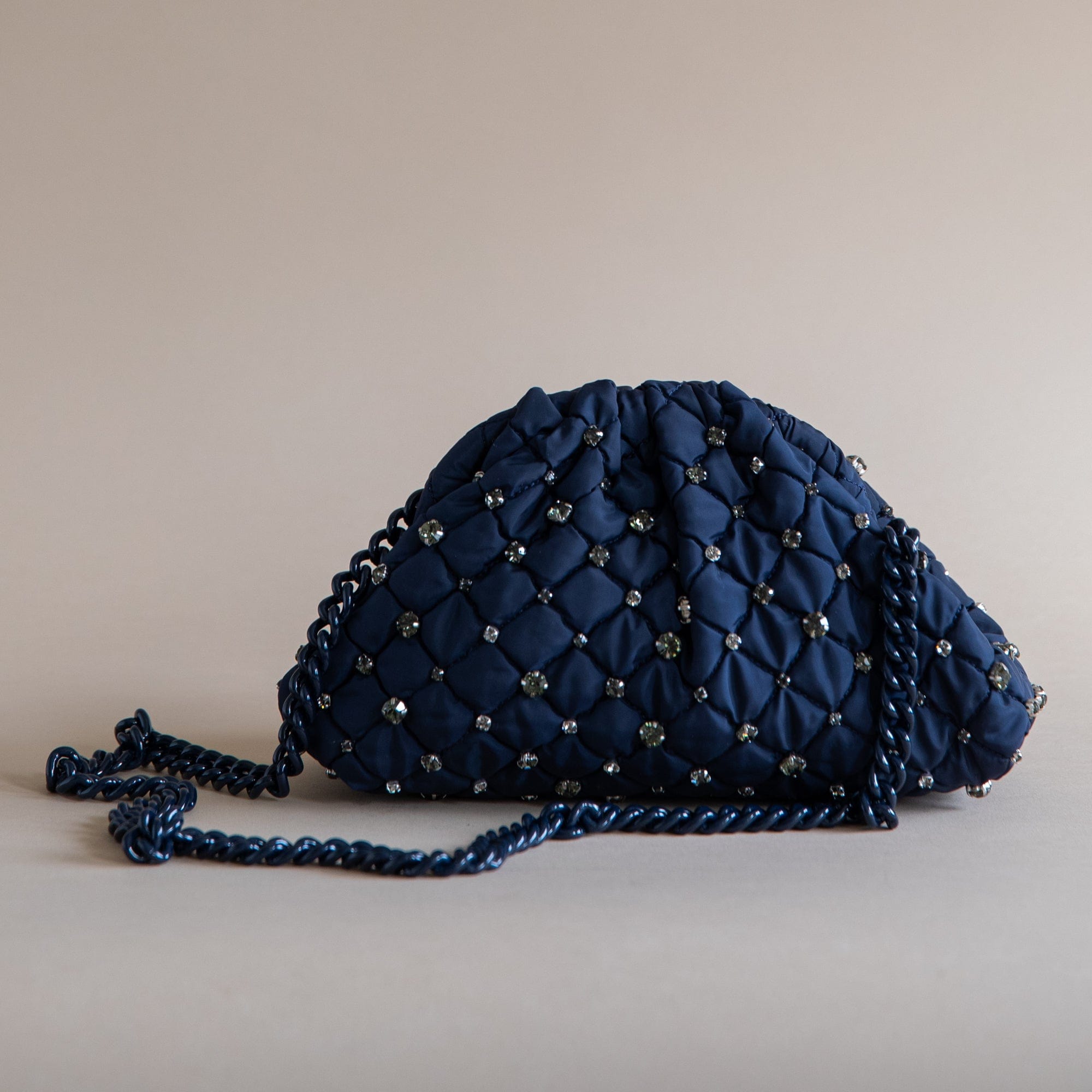 Maria La Rosa Bags Strass Mini Game Clutch in Navy