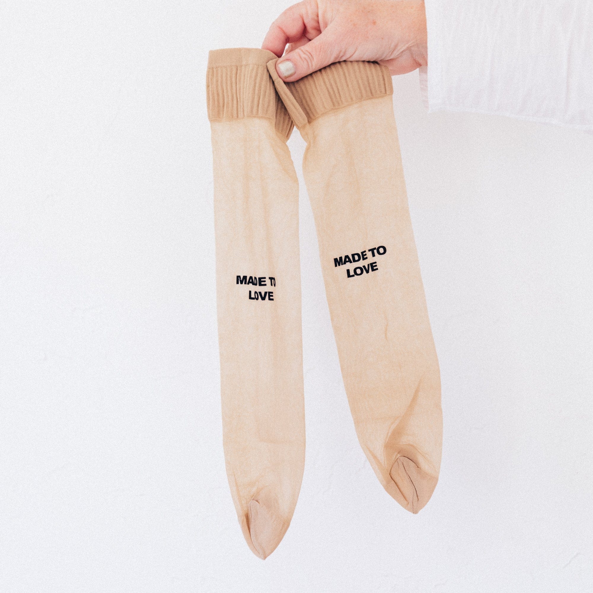 Maria La Rosa Socks Nude + Black Made to Love Socks by Maria la Rosa