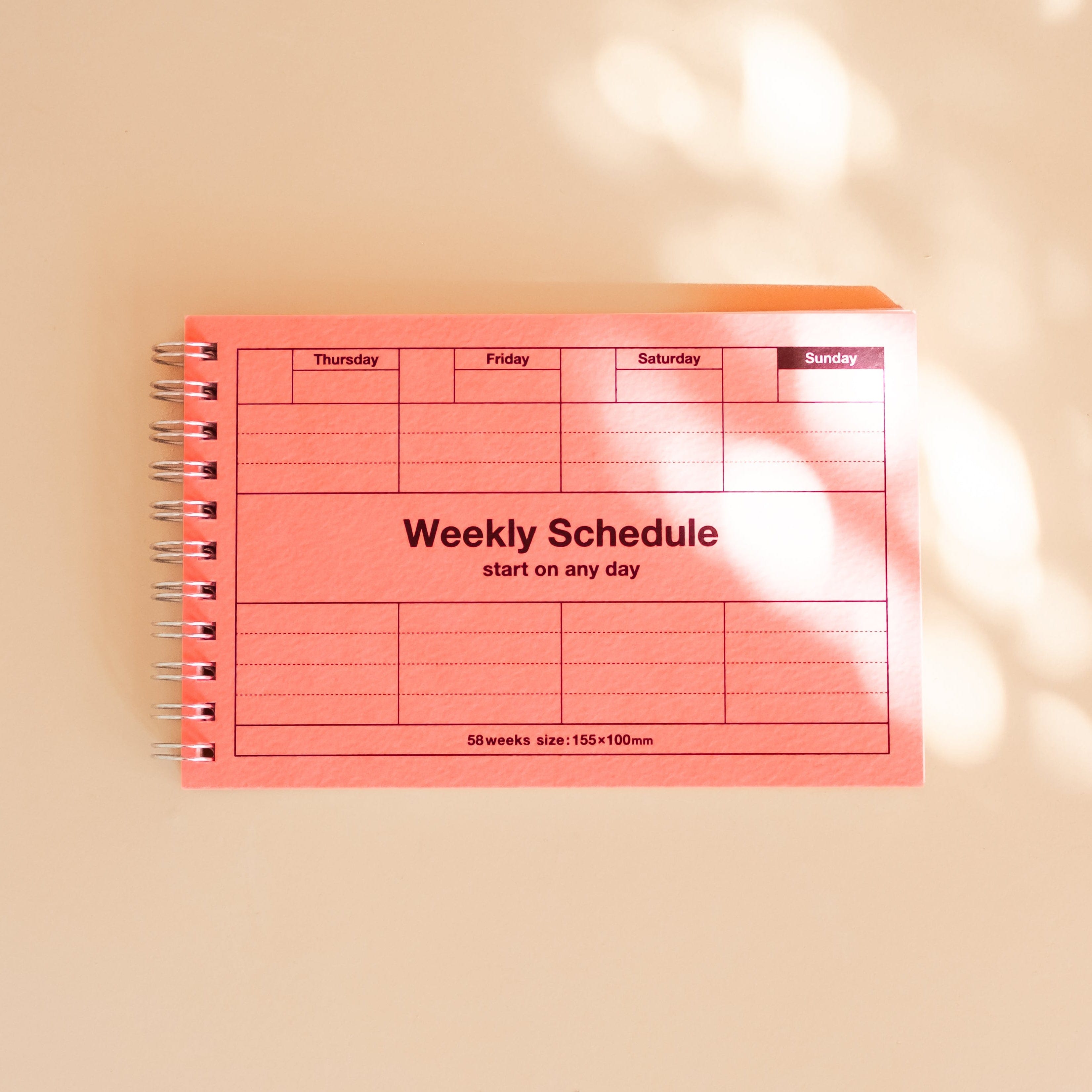 MARK'S Inc. Stationery + Notebooks Weekly Schedule