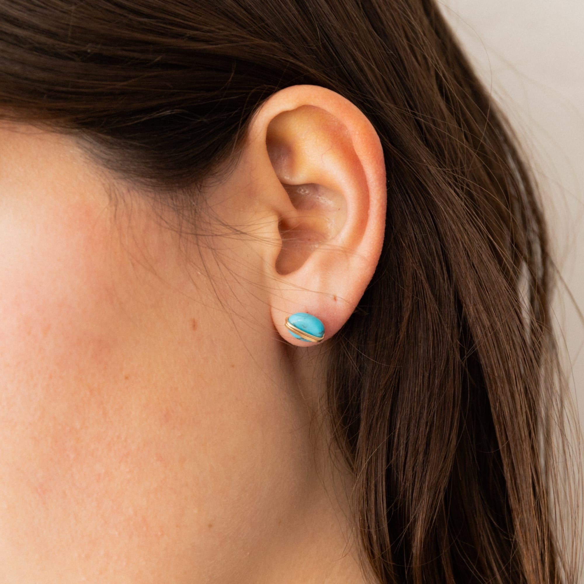 Mary MacGill Earrings Turquoise Studs by Mary MacGill