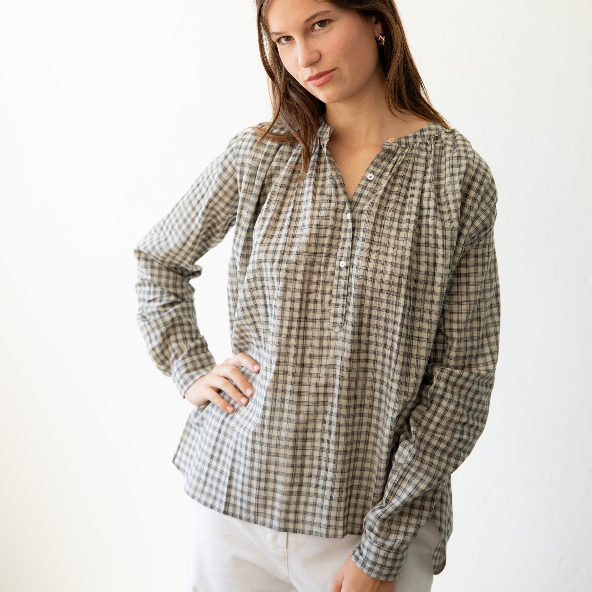 Matta NY Tops Bheeti Tie Dye Checks Top by Matta