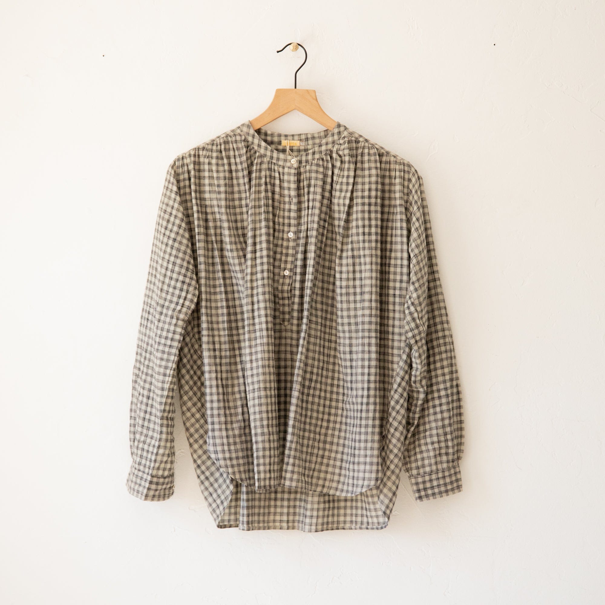 Matta NY Tops Cement / X-Small Bheeti Tie Dye Checks Top by Matta