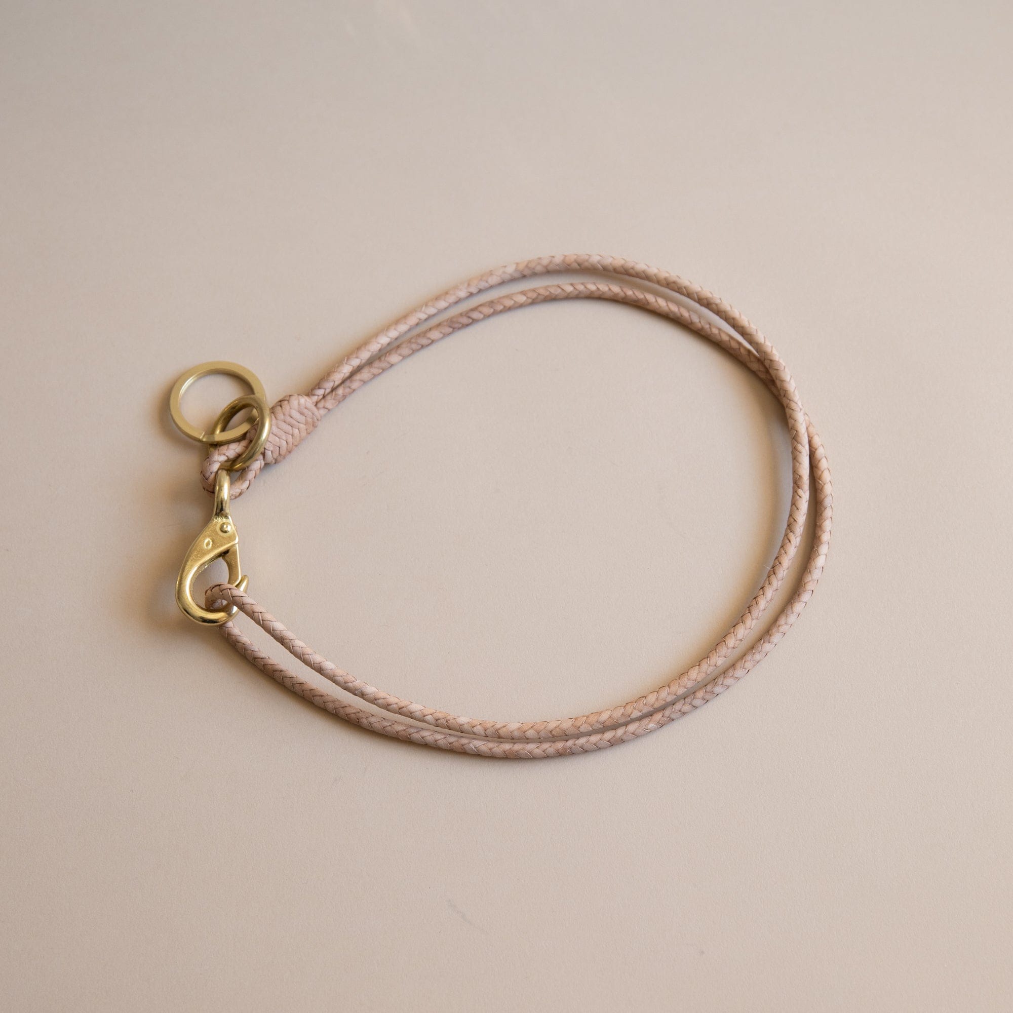 Matthew Ready Keychains Natural Leather & Brass Key Lanyard