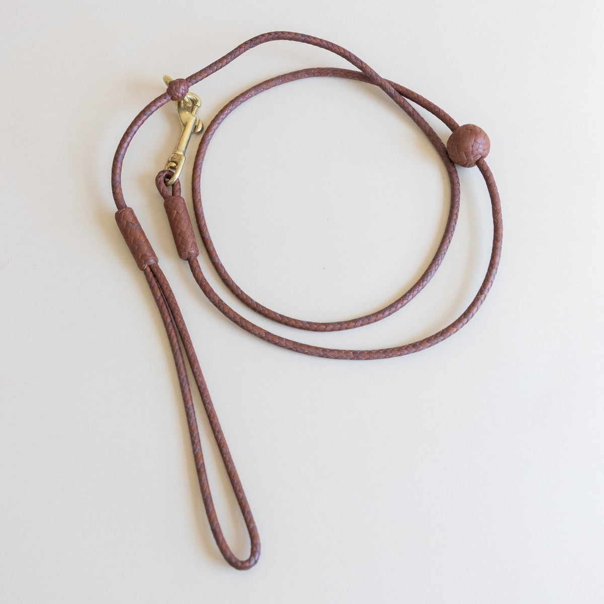 Matthew Ready pet accessories Small Dog / Dark Brown Leather & Brass Dog Leash