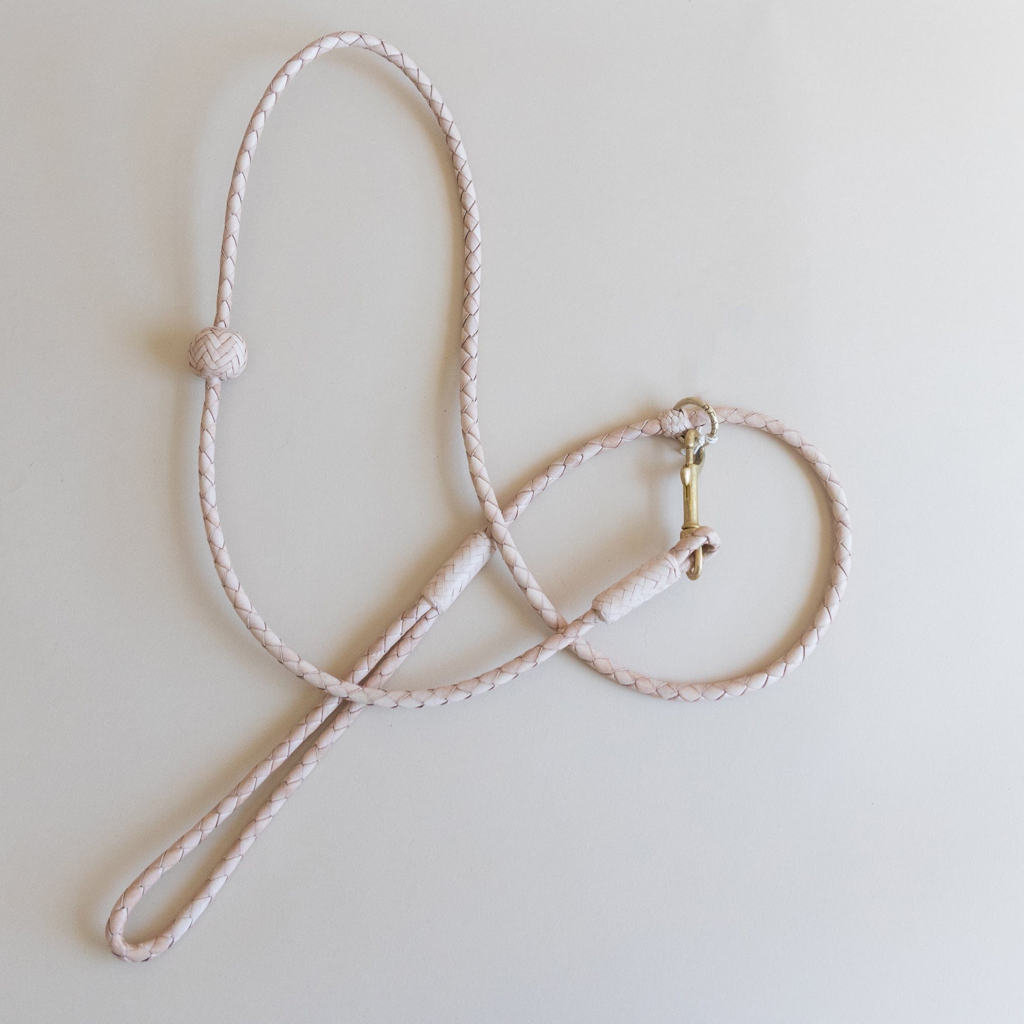 Matthew Ready pet accessories Small Dog / Sand Leather & Brass Dog Leash