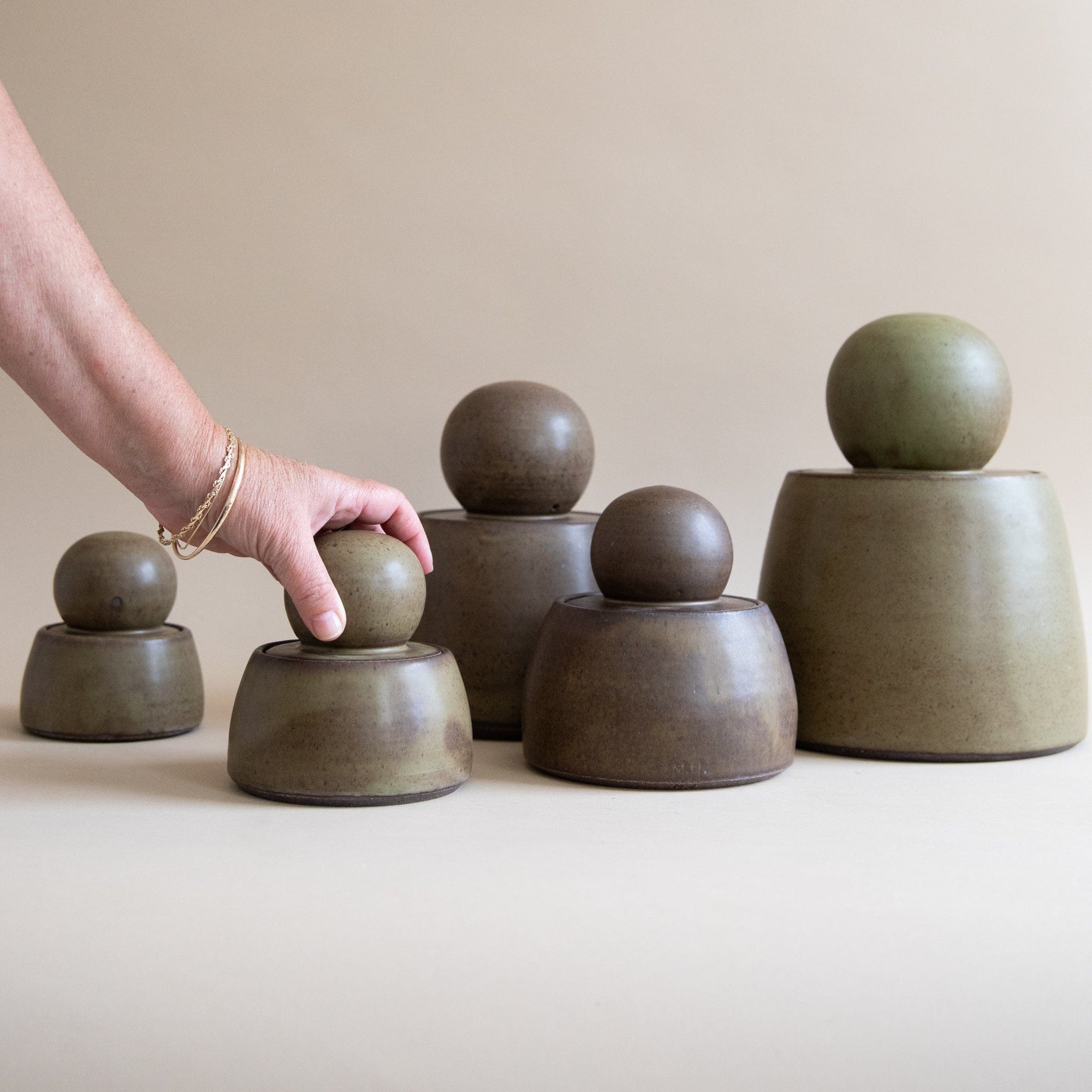 MH Ceramics Trays + Catchalls Stash Jars in Olive