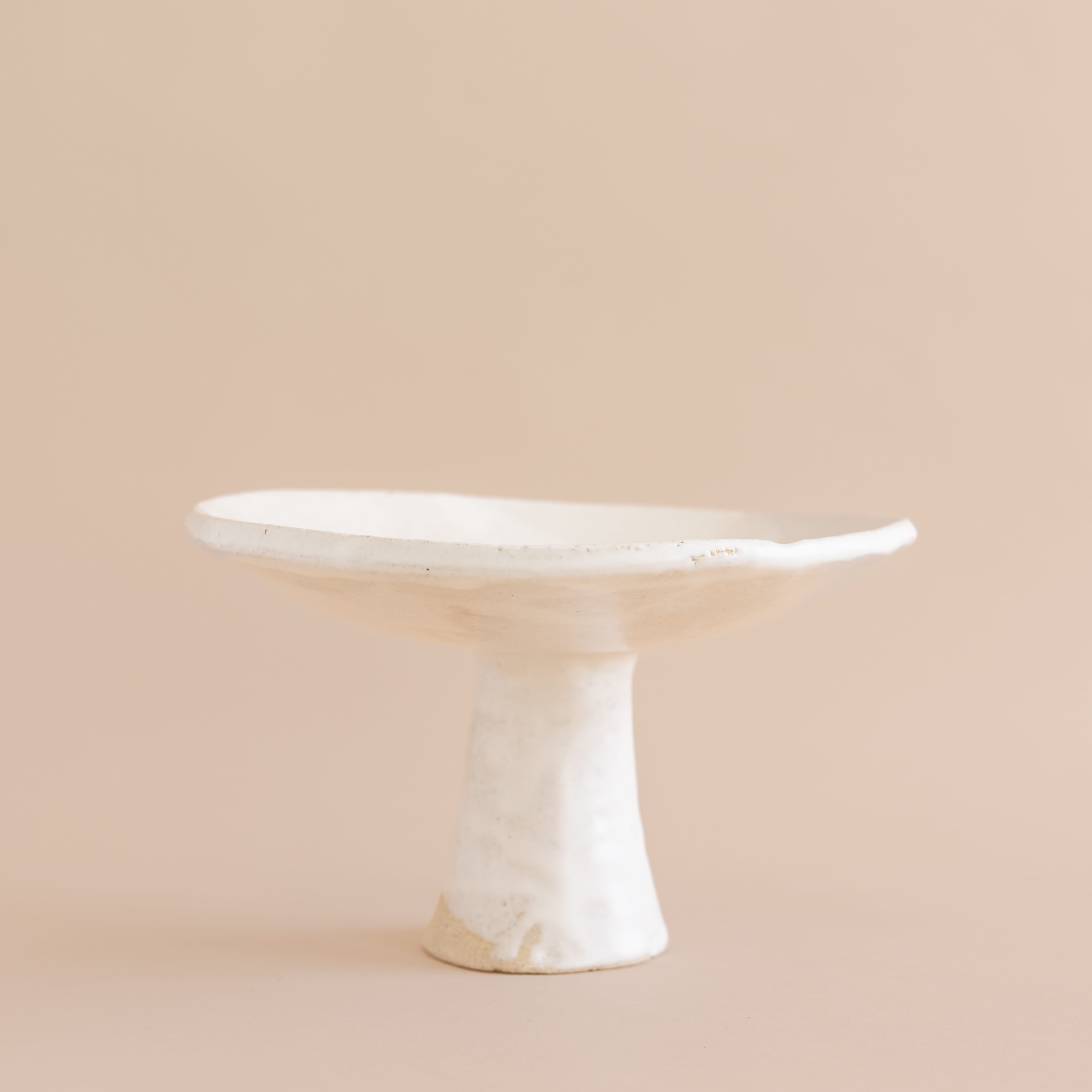 Mondays Trays + Catchalls Matte White / Large Ceramic Pedestal Bowl