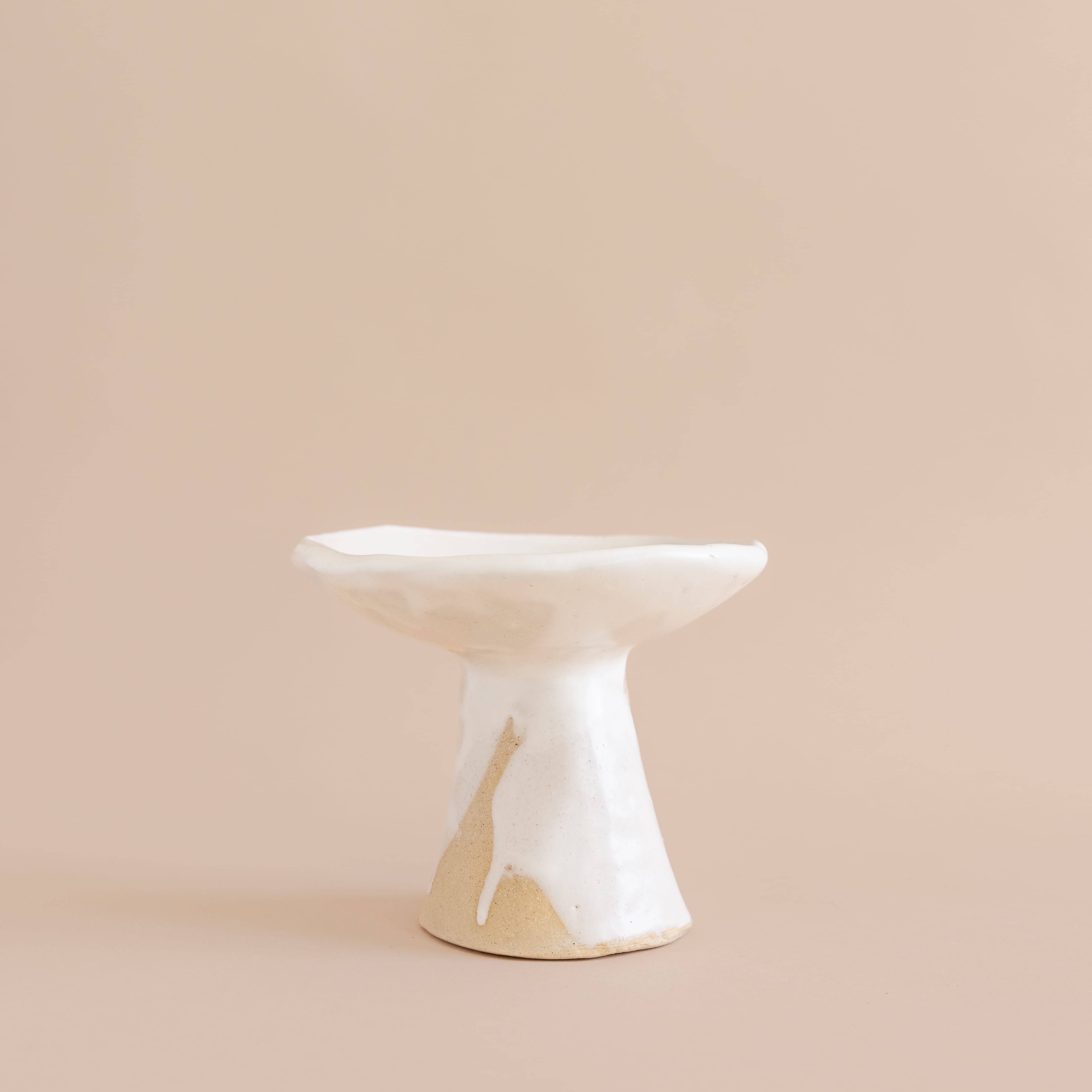 Mondays Trays + Catchalls Matte White / Medium Ceramic Pedestal Bowl