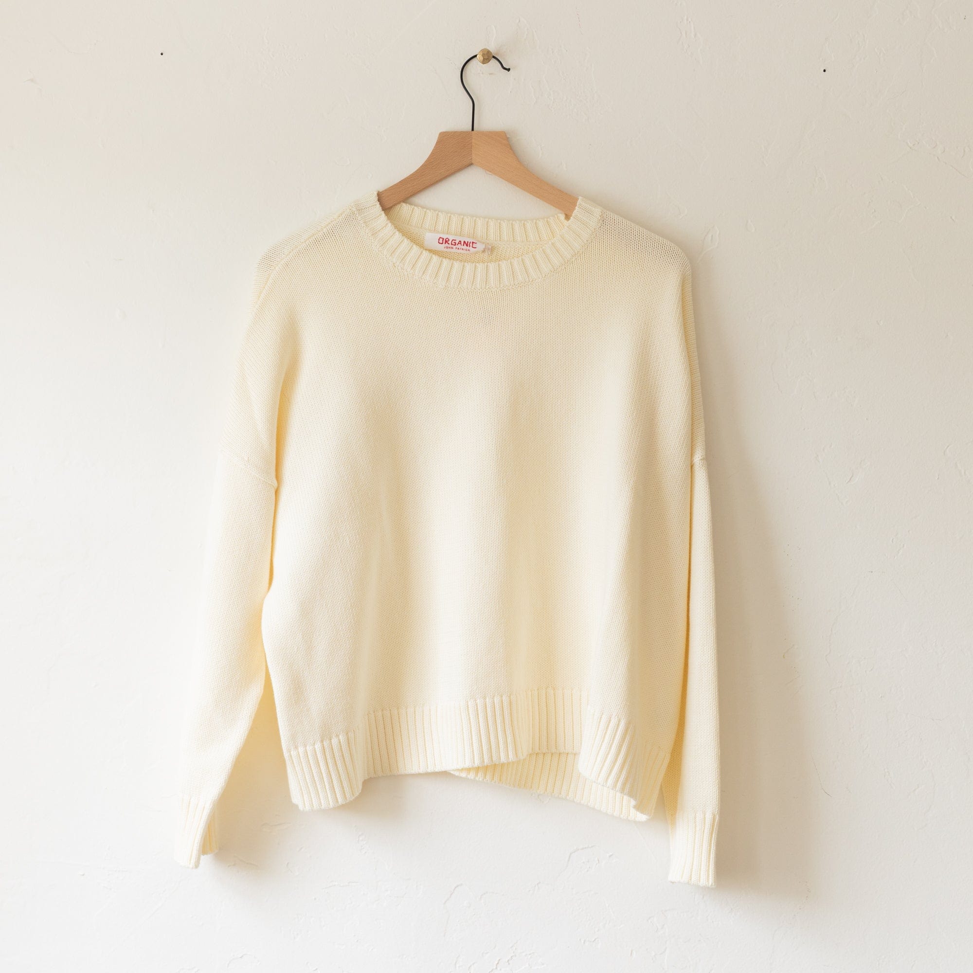 Organic John Patrick Sweaters Creme / X-Small Cotton Wide Pullover by Organic John Patrick