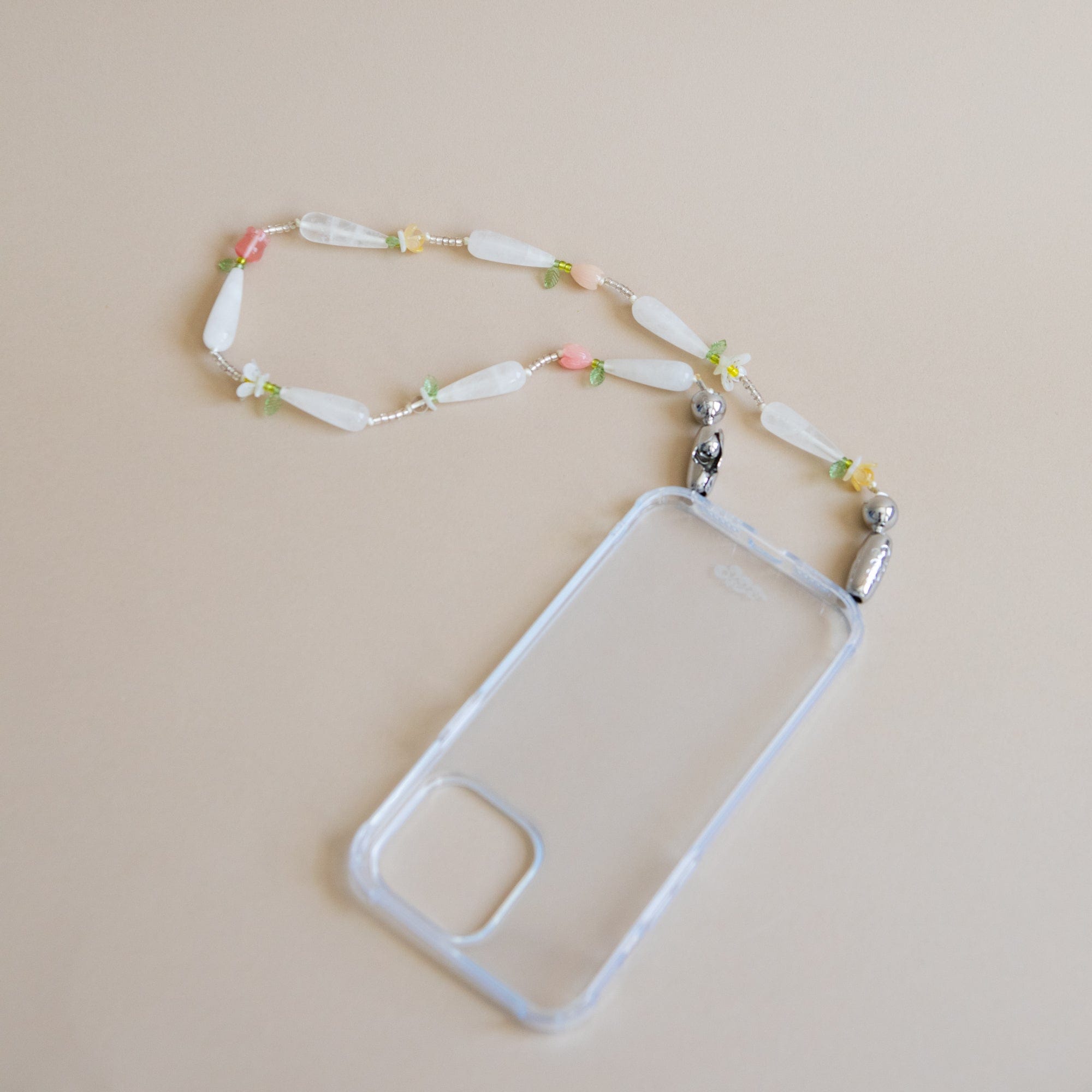 Ossa New York Tech Accessories Shoulder Length Phone Cord in Tulip Multi Floral