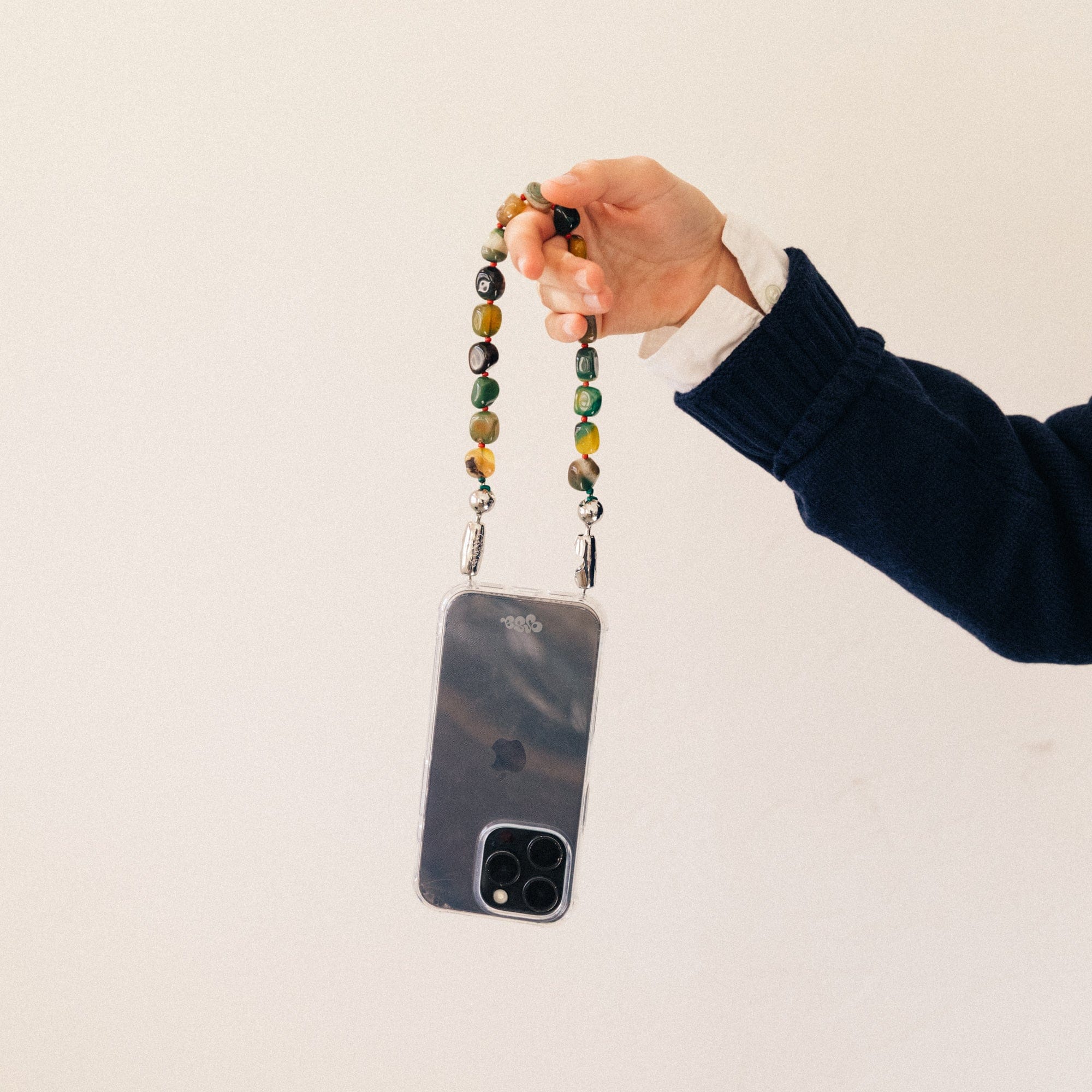 Ossa New York Tech Accessories Wristlet iPhone Cord in Large Cut Gemstone by Ossa