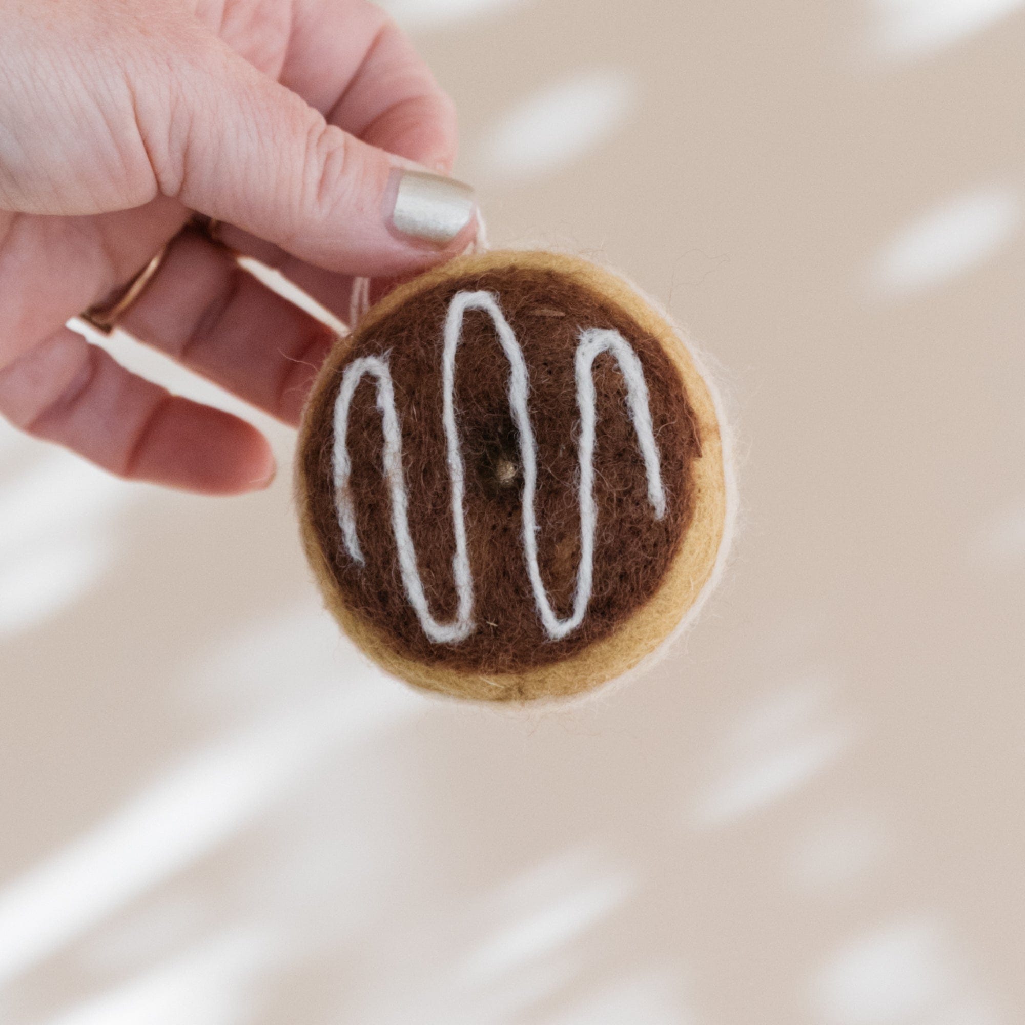 PetitFelts Seasonal Chocolate Glaze Donut Ornament