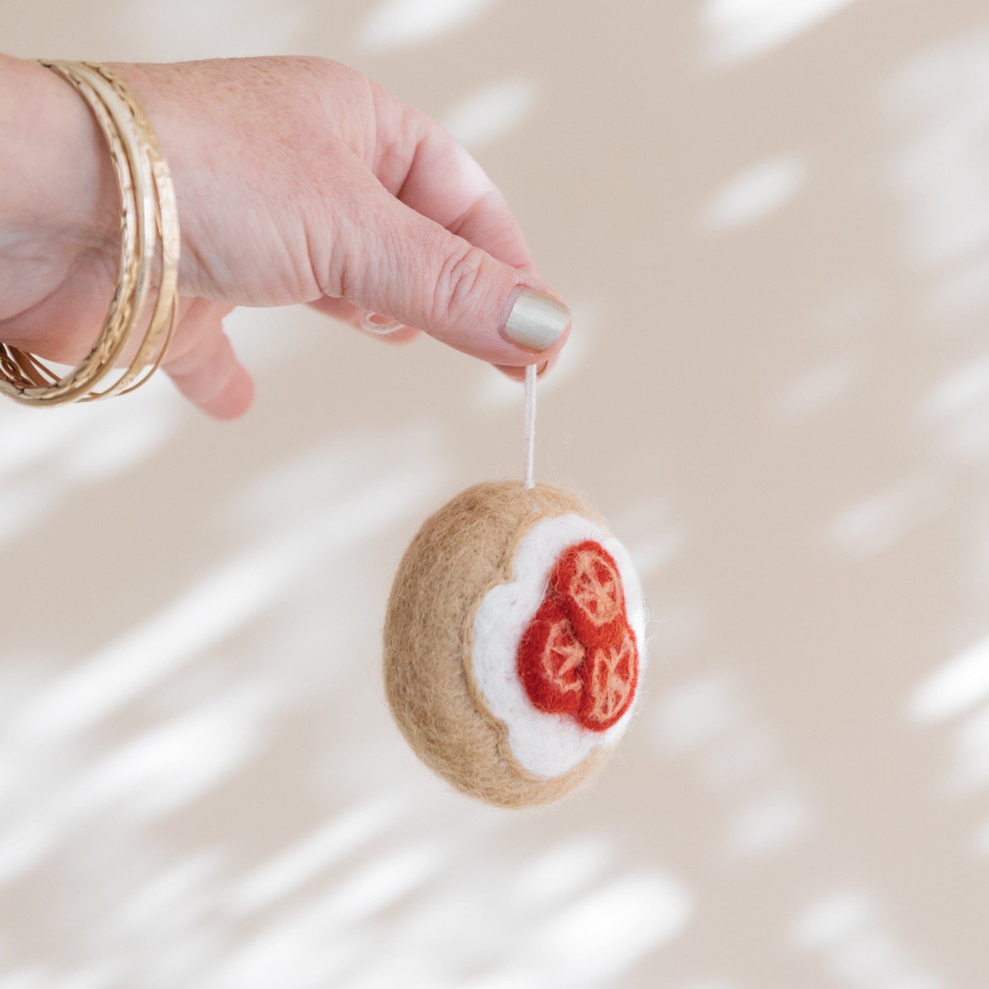 PetitFelts Seasonal Tomato Bagel Ornament