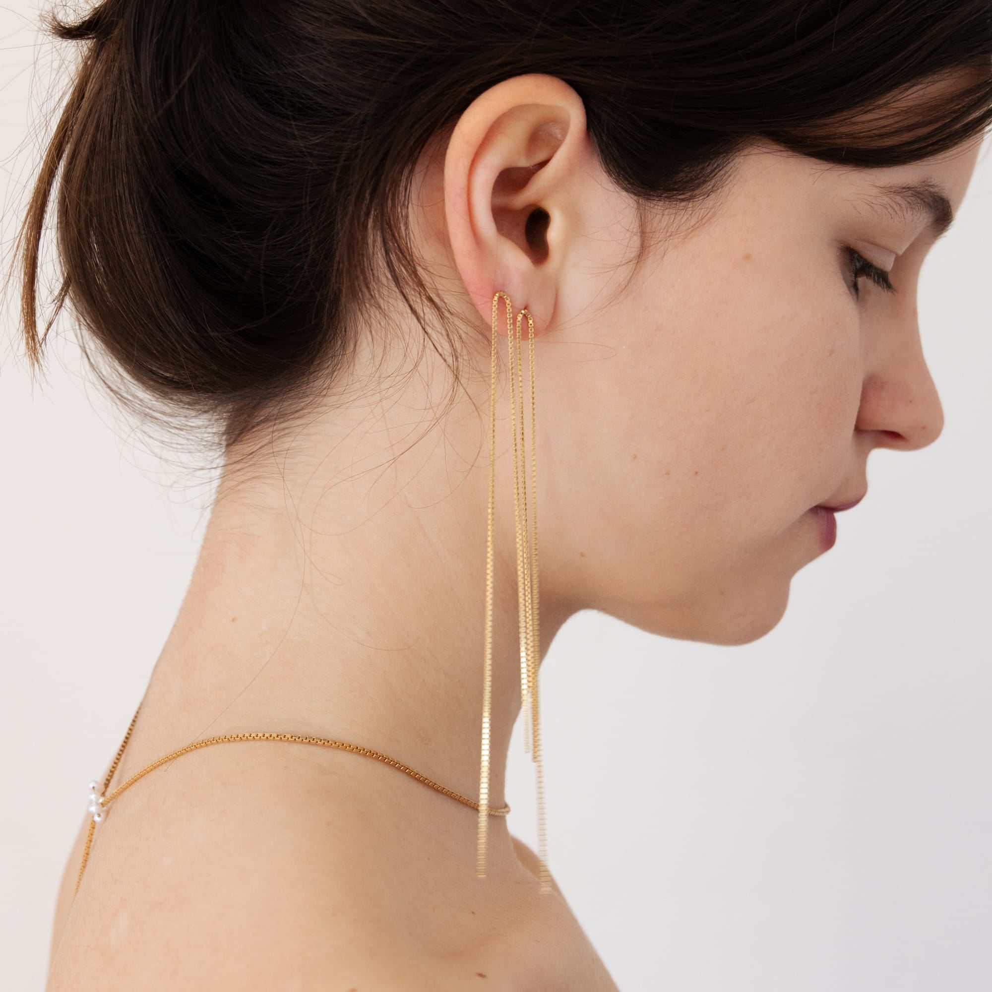 Saskia Diez Earrings Fine Fringe Cubic Earrings