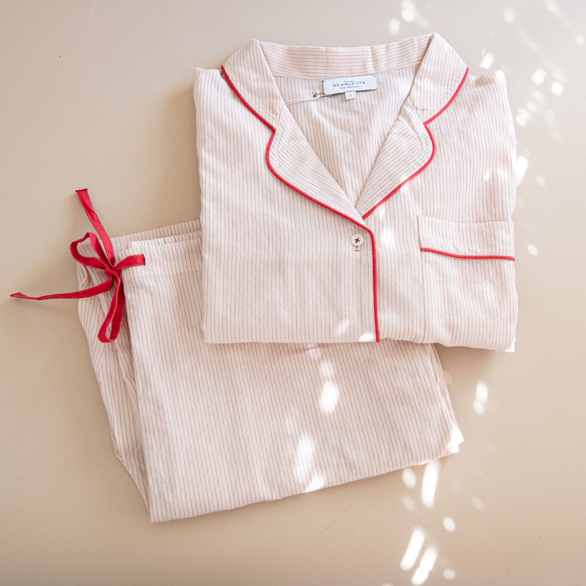 Scarlette Ateliers Sleepwear Lily / 1 - Small Classic Cotton Pajama Set by Scarlette Ateliers