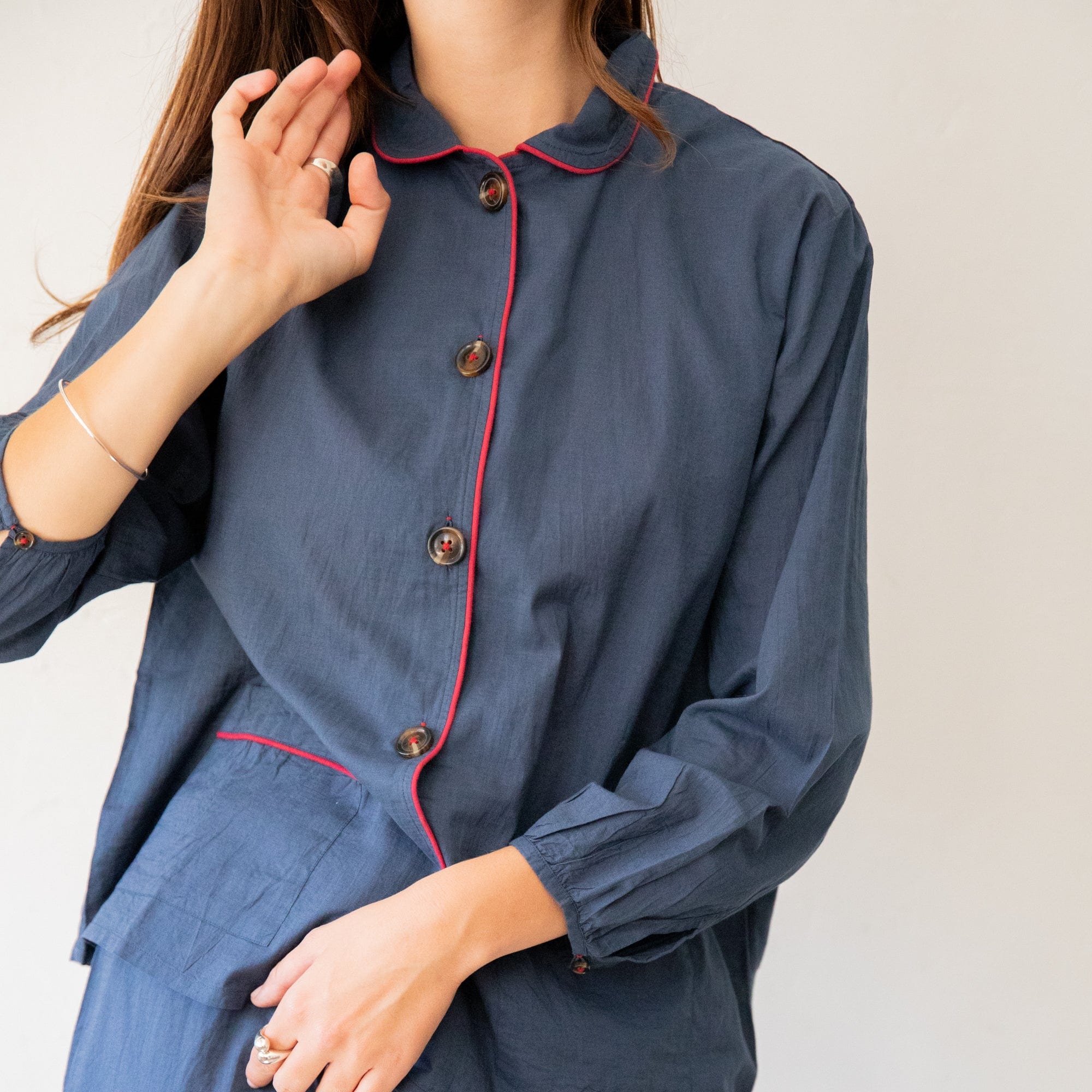 Scarlette Ateliers Sleepwear Mona / 1 - Small Claudine Cotton Pajama Set by Scarlette Ateliers