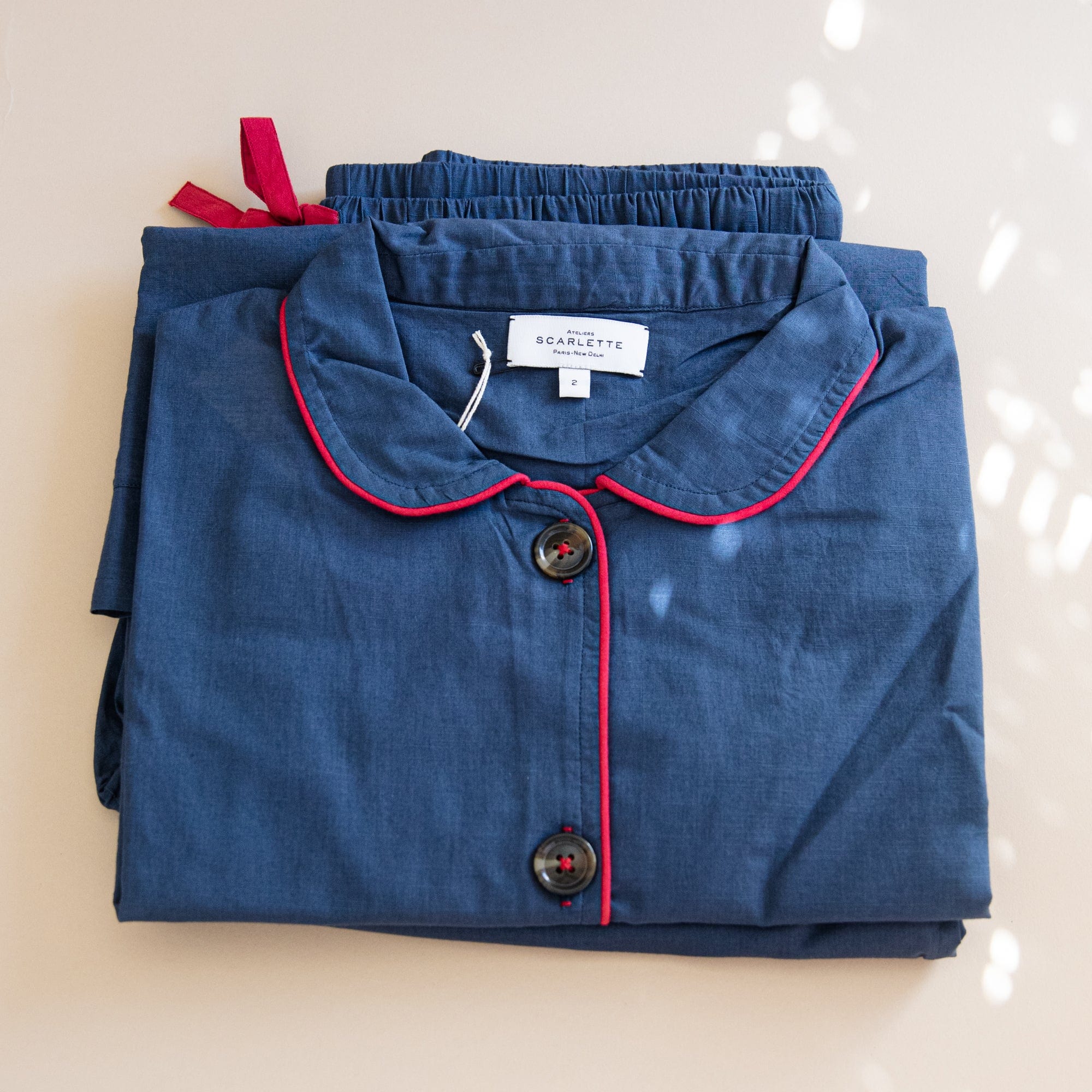 Scarlette Ateliers Sleepwear Mona / 1 - Small Claudine Cotton Pajama Set by Scarlette Ateliers